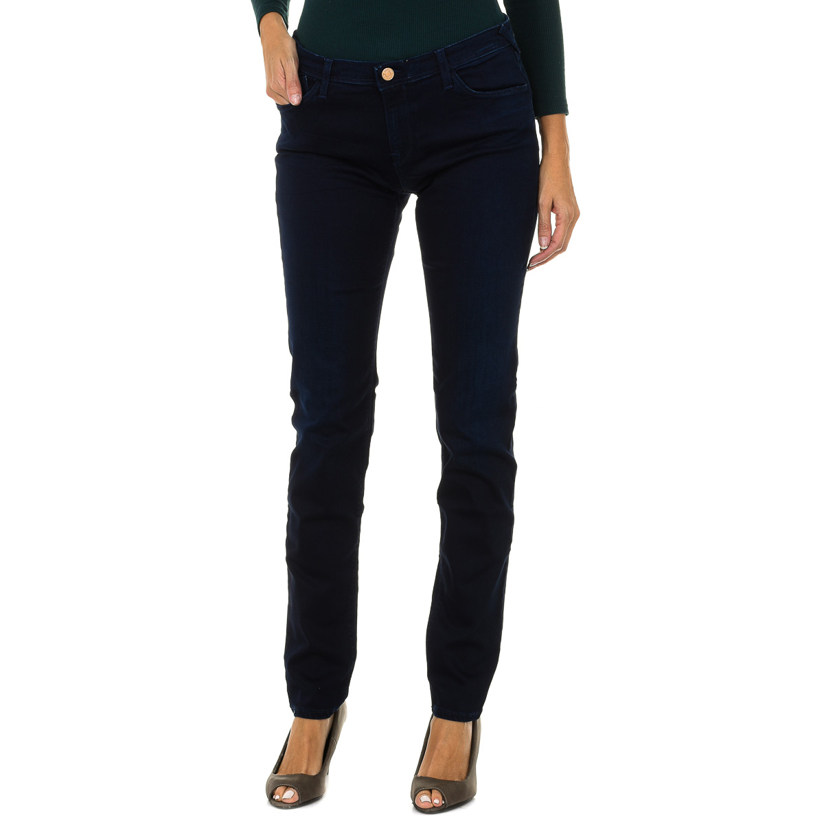 Thumbnail - Lange Stretch-Denim-Hose für Damen 6Y5J28-5D2DZ