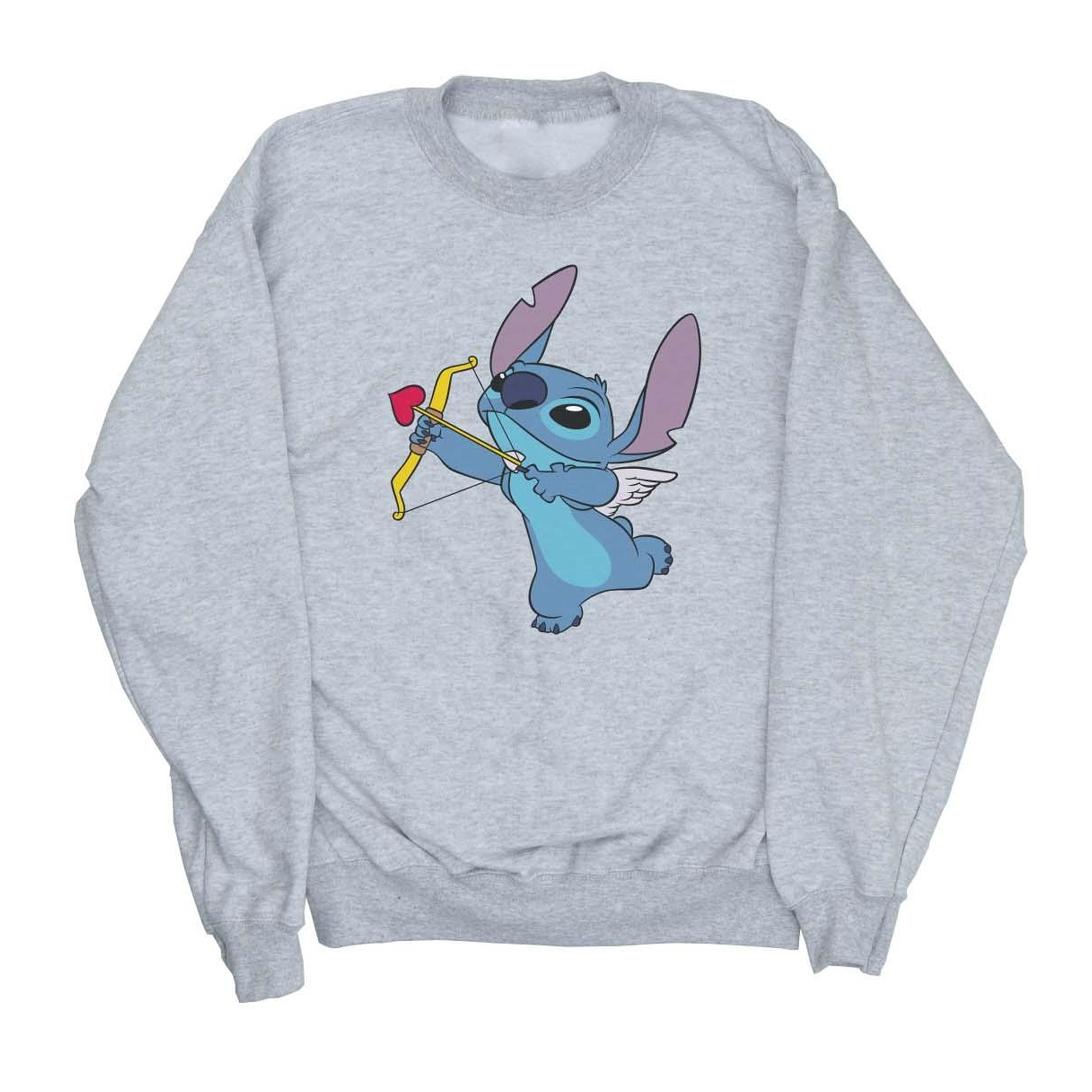 Thumbnail - Disney Mädchen Lilo und Stitch Stitch Cupid Valentines Sweatshirt (Sport grau)
