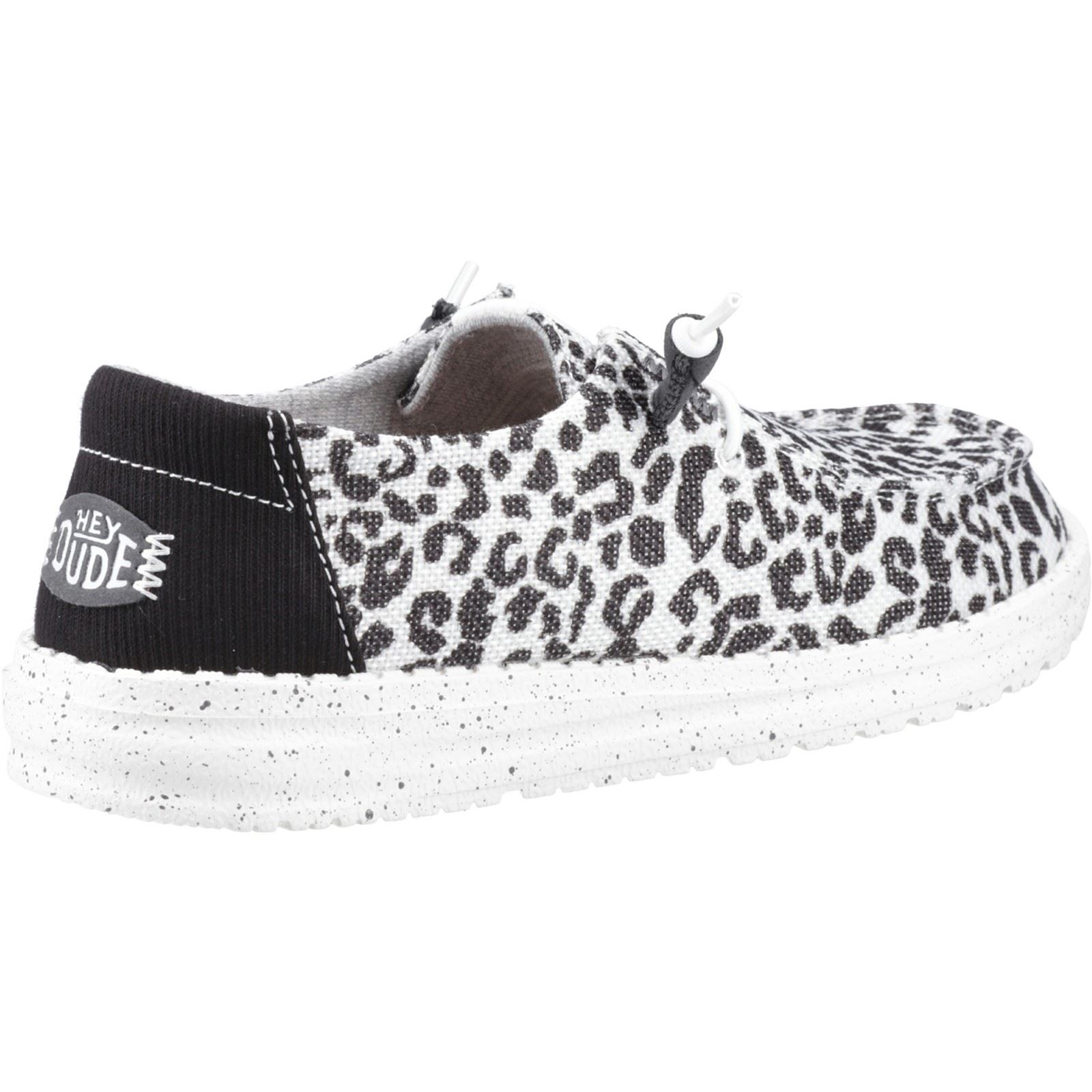 HEYDUDE Wendy Leopard Bomullsblandning Dam Svart/Grå Loafers – bild 2