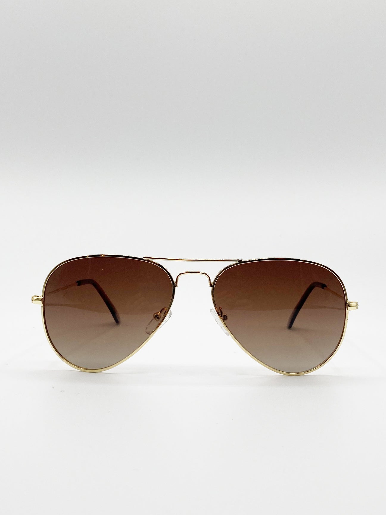 SVNX Mens Classic Brown Aviator Sunglasses Polarized Metal (archived) - One Size
