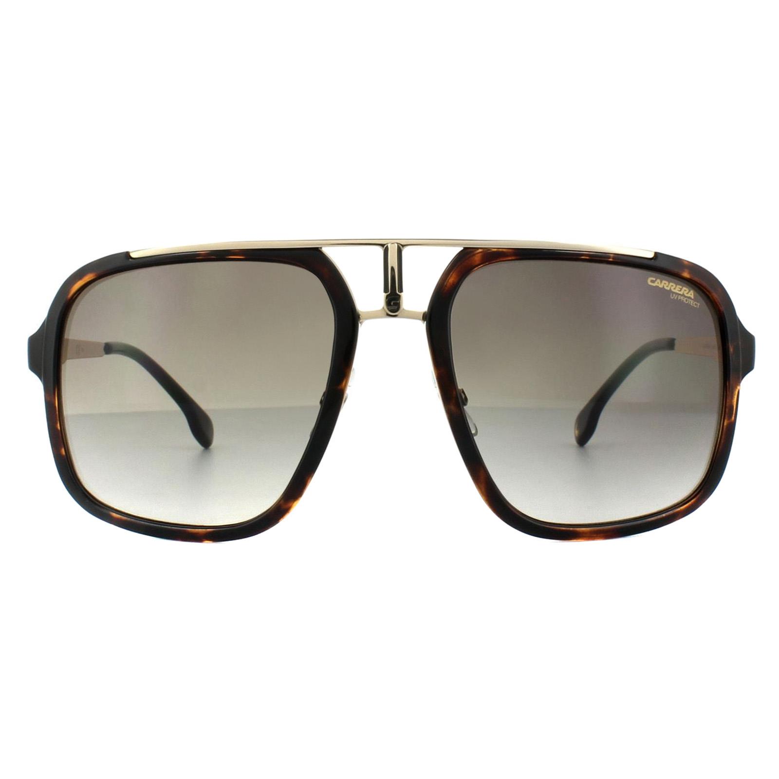 Thumbnail - Carrera Square Unisex Havanna Gold Braun Gradient Sonnenbrille
