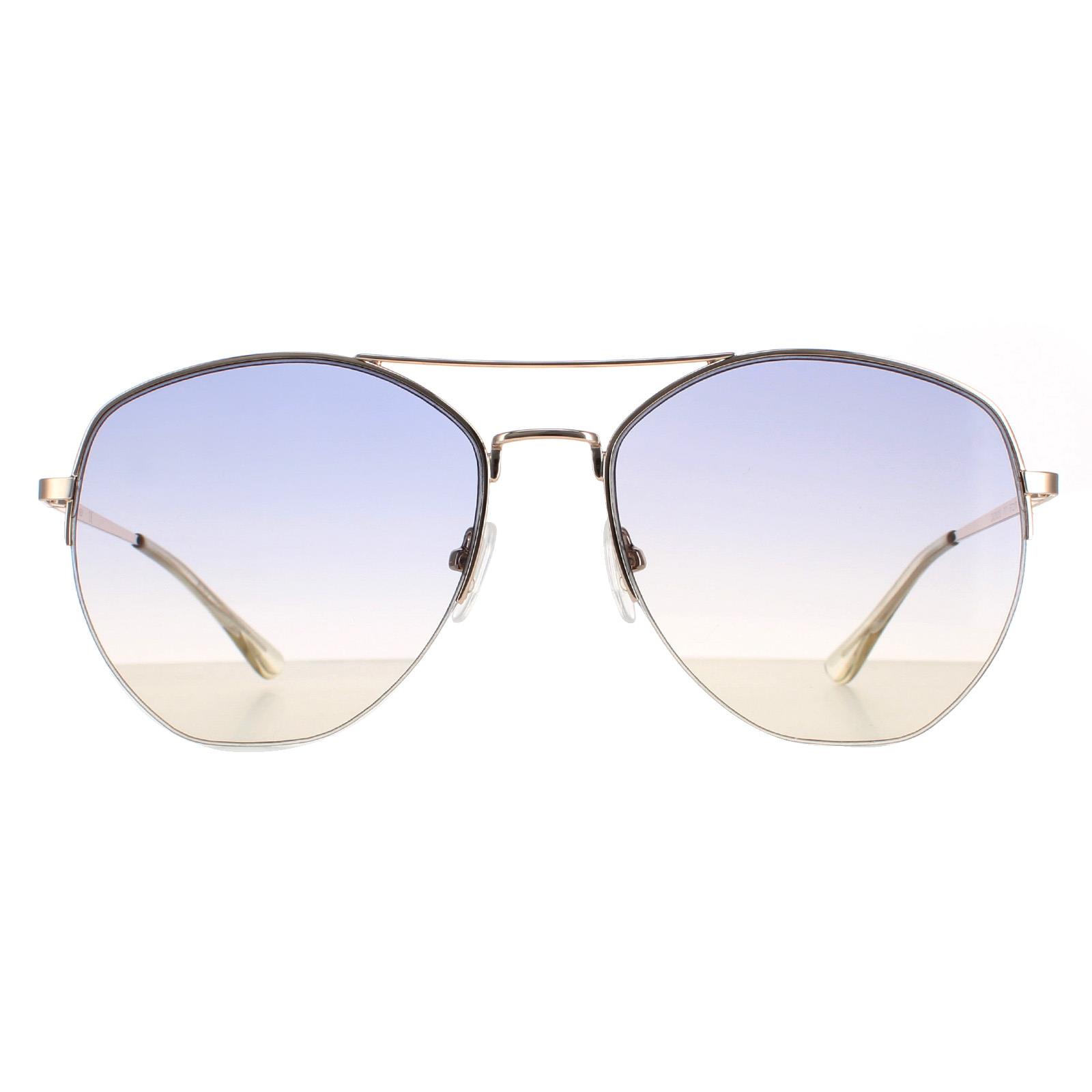 Calvin Klein Aviator Mens Gold Navy Yellow Gradient CK20121S Metal (archived) - One Size