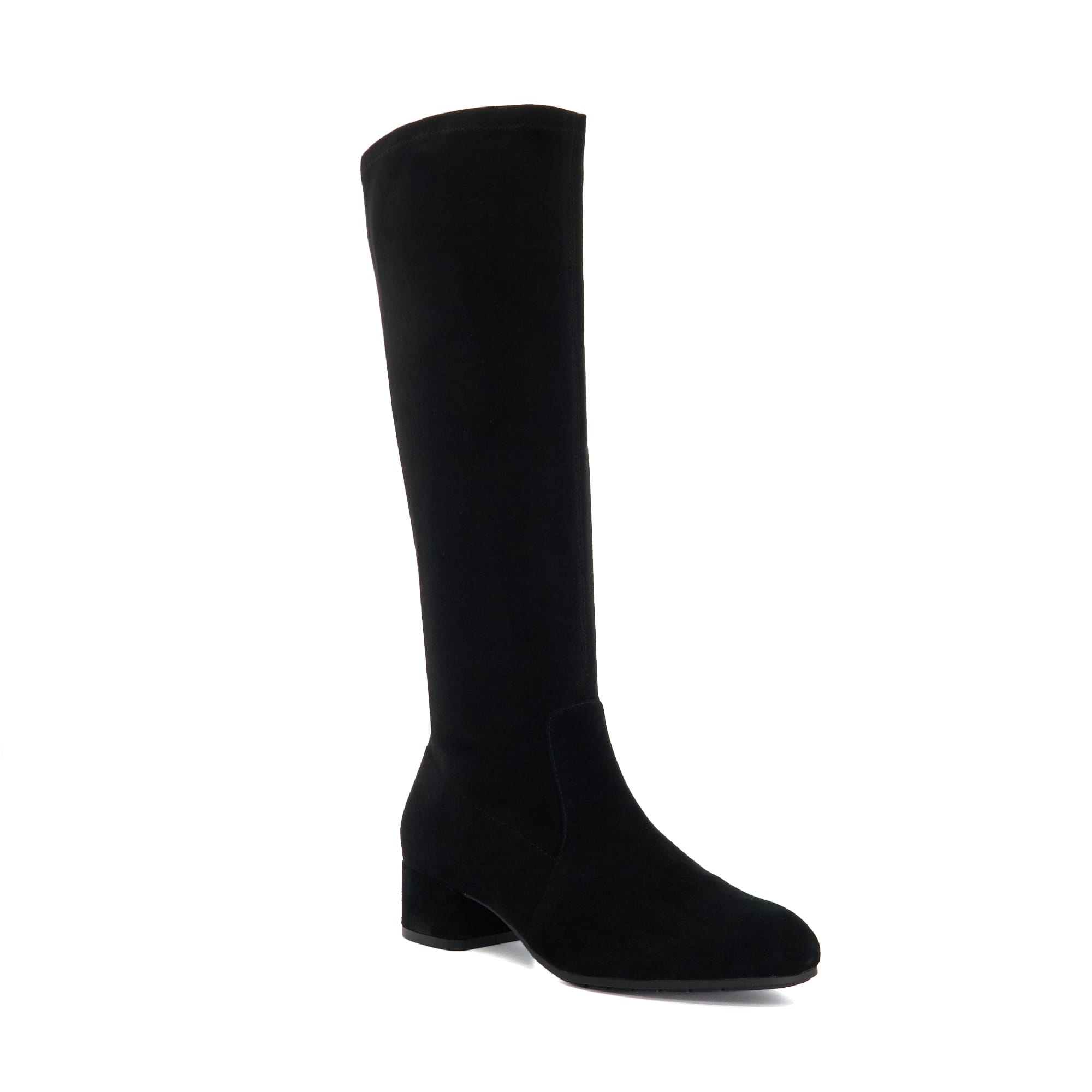 Dune London Womens Ladies Topsy – Suede Stretch Knee High Boots – Black – Size UK 4