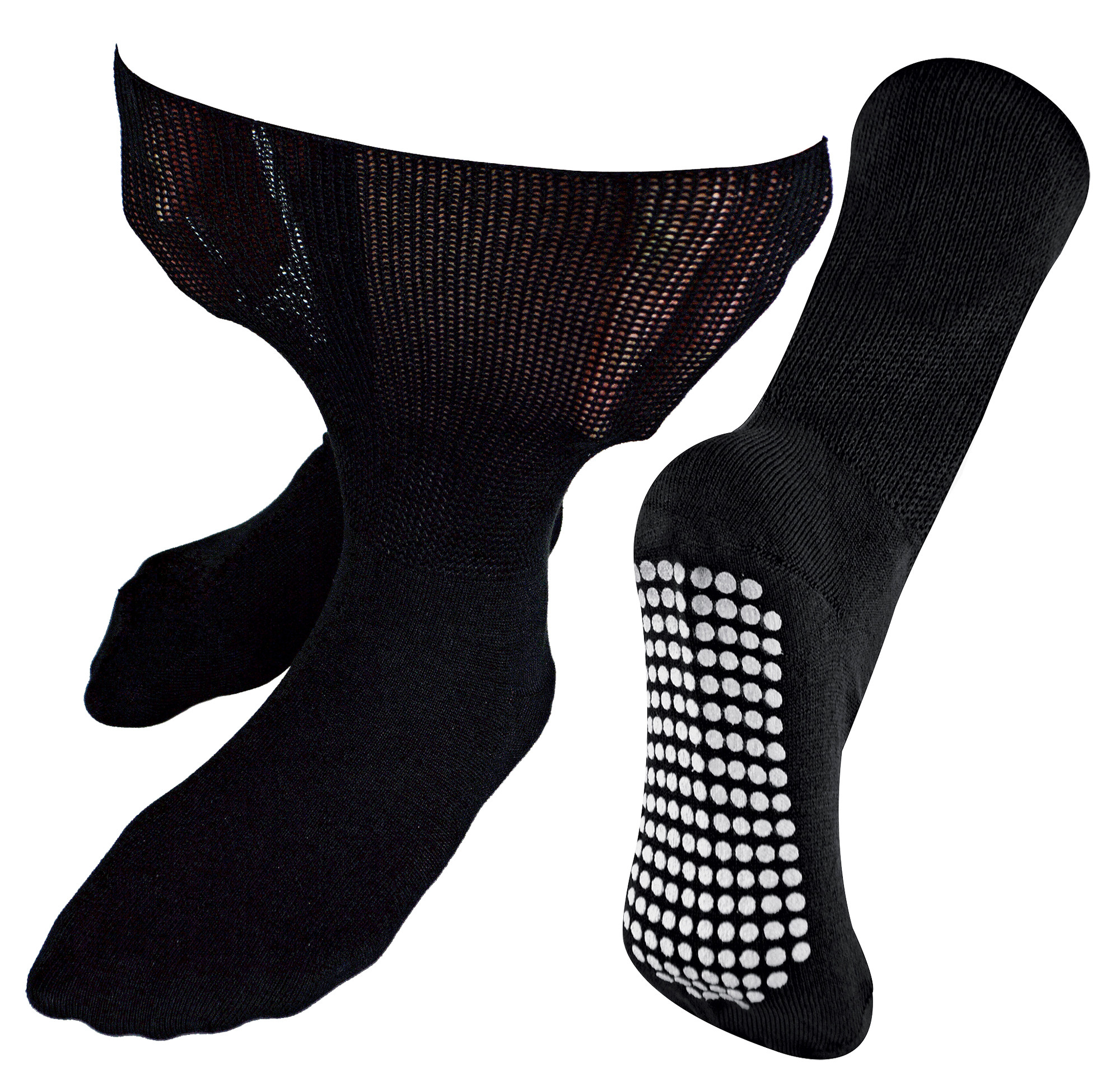 Thumbnail - Extra breite Ödemsocken mit rutschfesten Griffen | Dr.Socks | Herren & Damen | Bambus Pantoffelsocken mit Grippern für g...