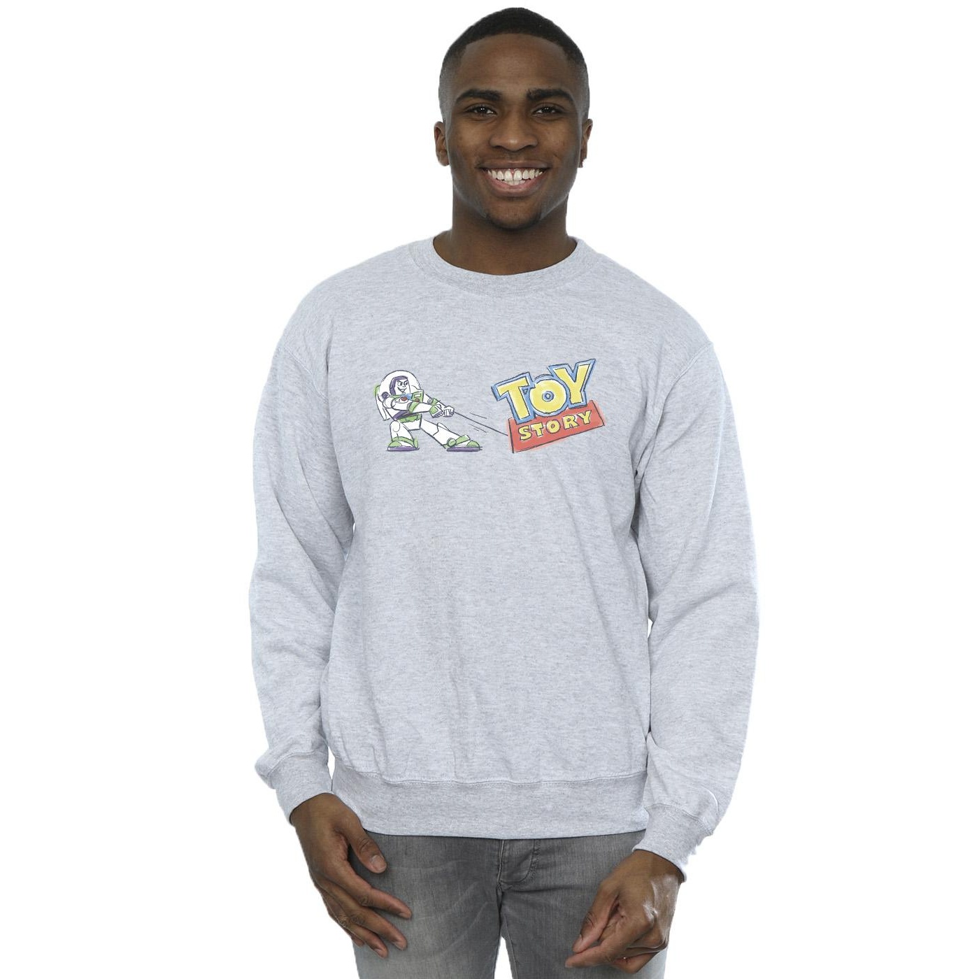 Disney Mens Toy Story Buzz Pulling Logo Sweatshirt (Sports Grey) herr – bild 2