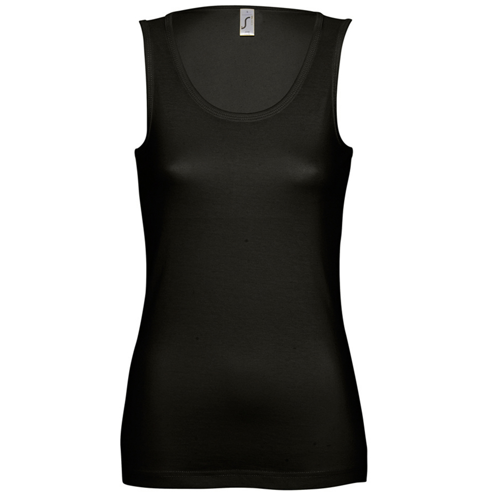 Thumbnail - SOLS Womens/Ladies Jane Sleeveless Tank / Vest Top (Deep Black)