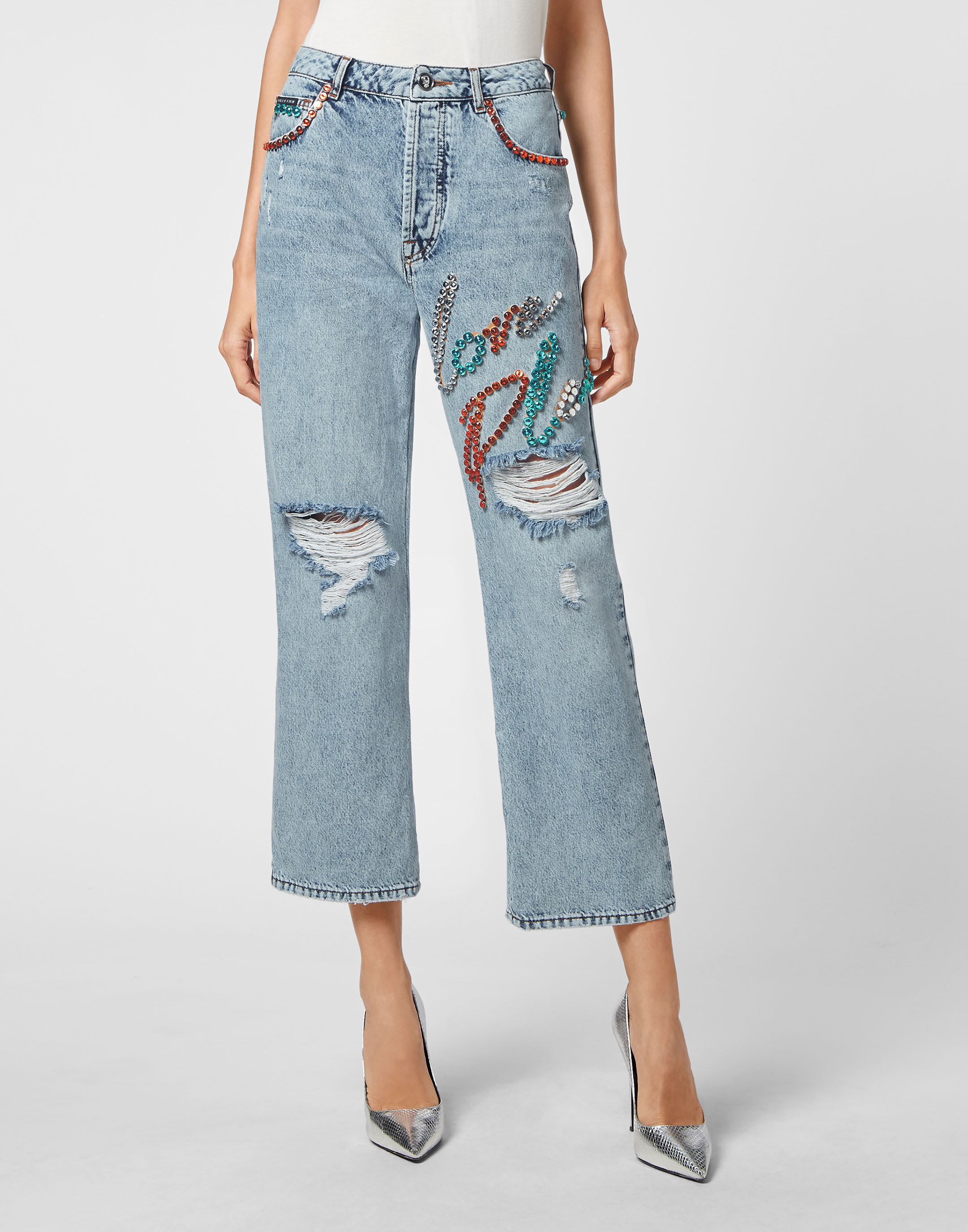 Jeansbyxor med lös passform