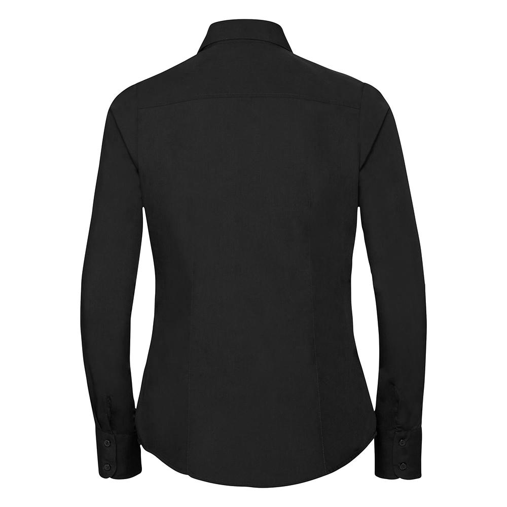 Russell Athletic Russell Collection Ladies/Womens Long Sleeve Poly-Cotton Easy Care Fitted Poplin Shirt (Black) skjortor & blusar dam – bild 2