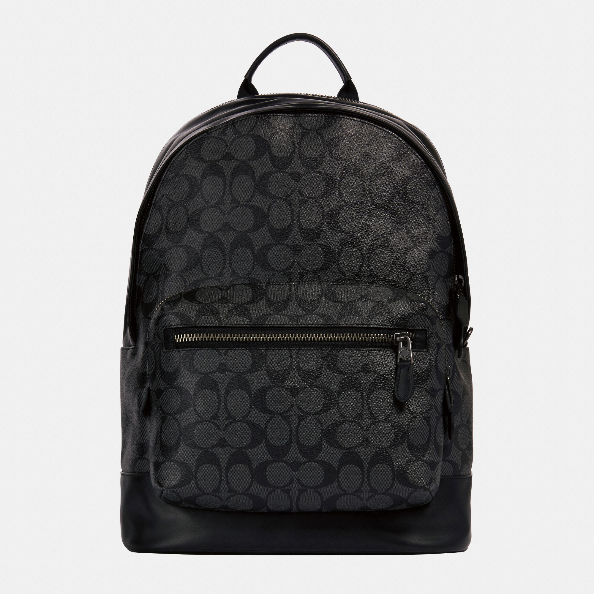 Coach Mens West Backpack in Signature Bag - Black - One Size