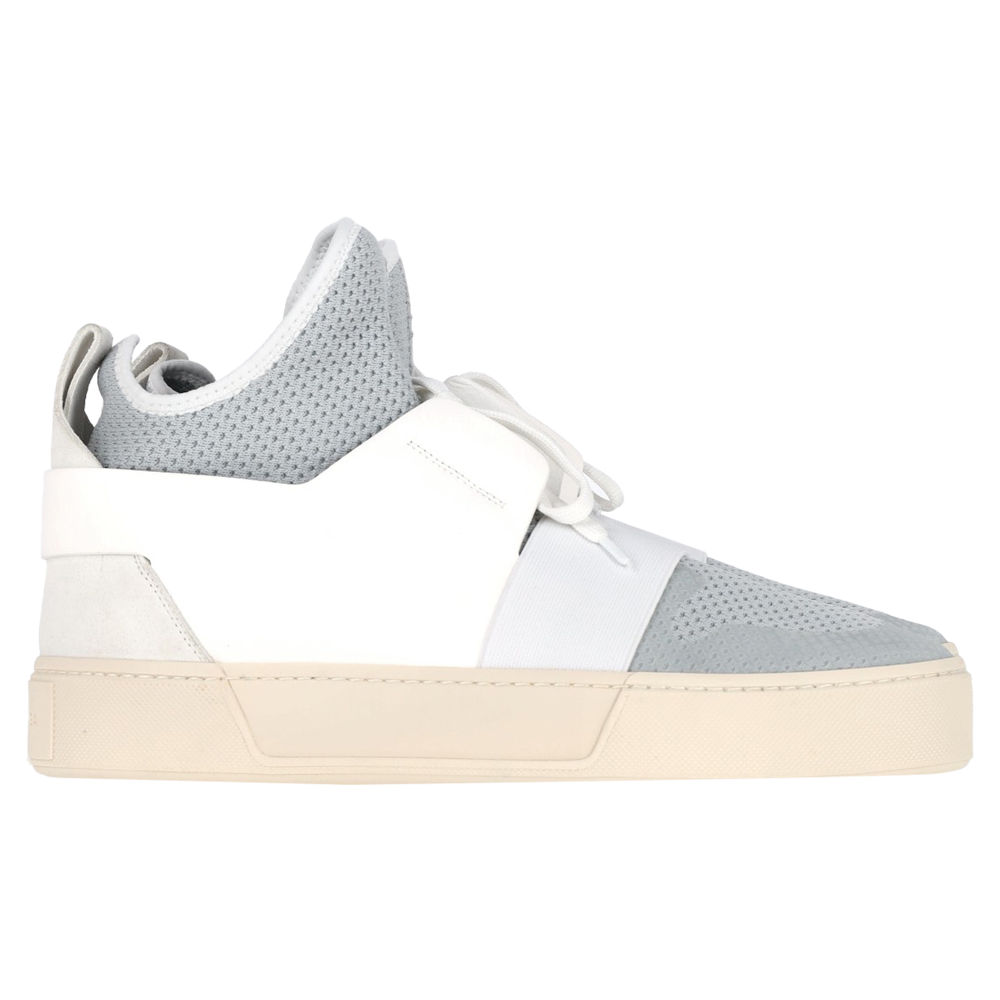 Balenciaga Sock-Style High-Top-Sneaker aus grauem und weißem Polyester und Leder