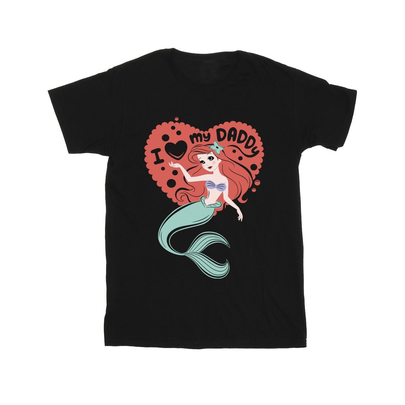 Disney - "The Little Mermaid Love Daddy" T-Shirt für Mädchen (Schwarz)