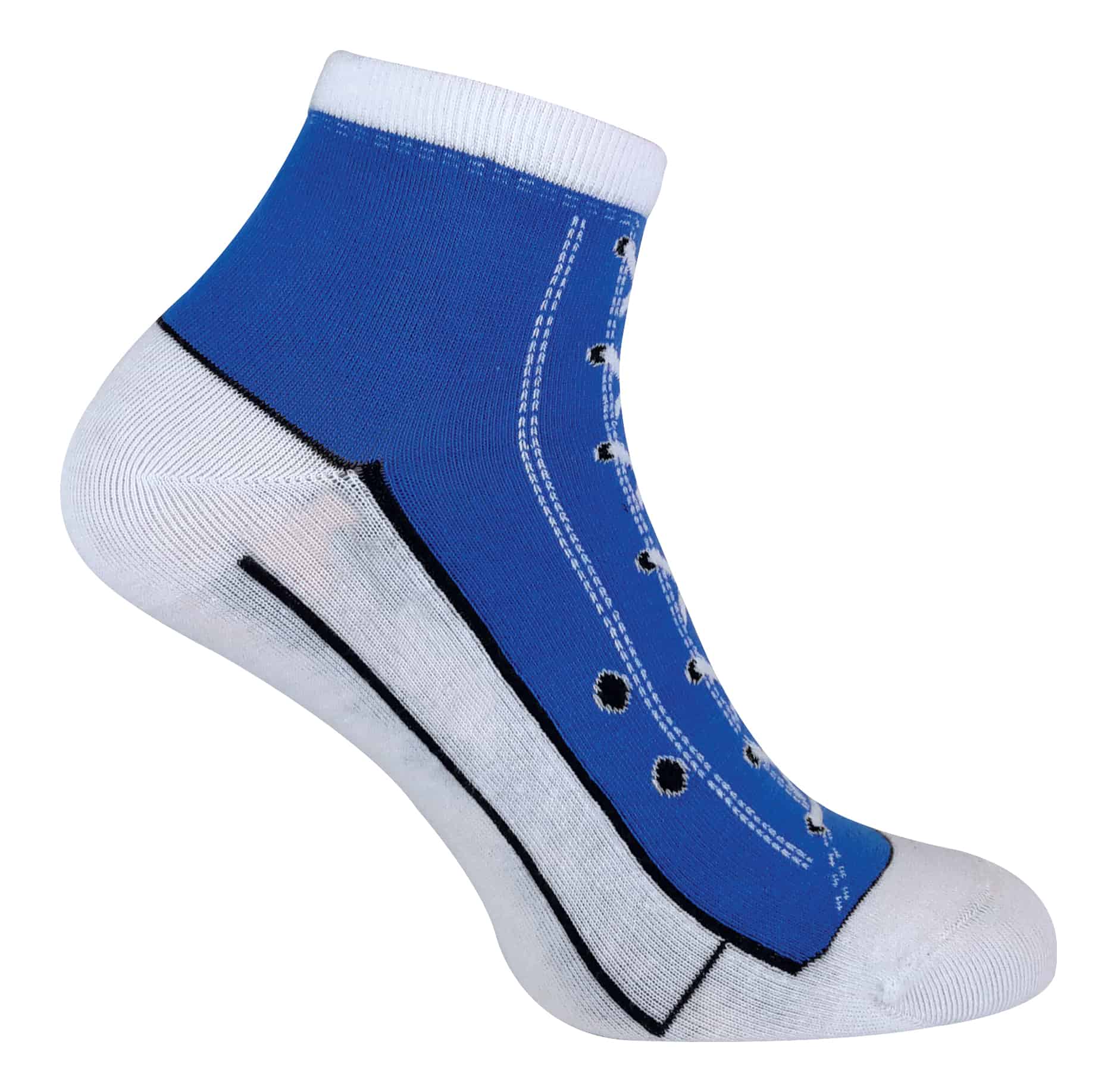 Sock Snob - 2 Pairs Unisex Adult Socks that look like Shoes - Blue Cotton - Size 6-11 (UK Shoe)