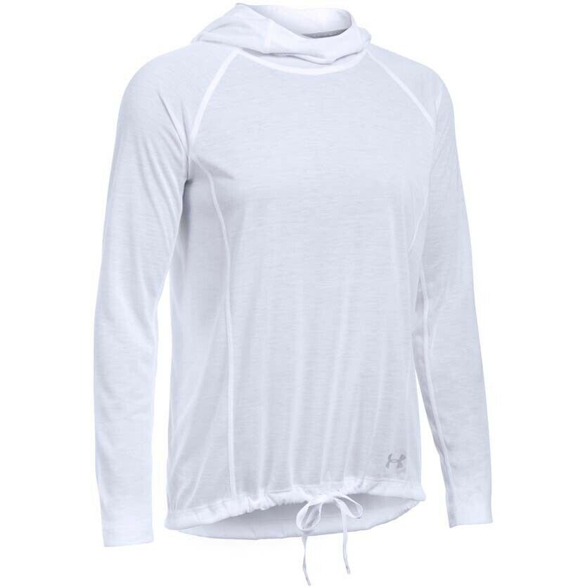 Thumbnail - Under Armour Thread Borne Womens White Hoodie