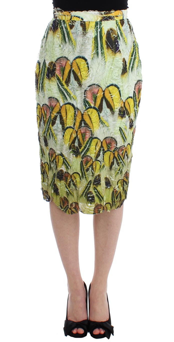 Lanre Da Silva Ajayi WoMens Multicolor Organza Pencil Skirt – Multicolour Silk – Size Medium