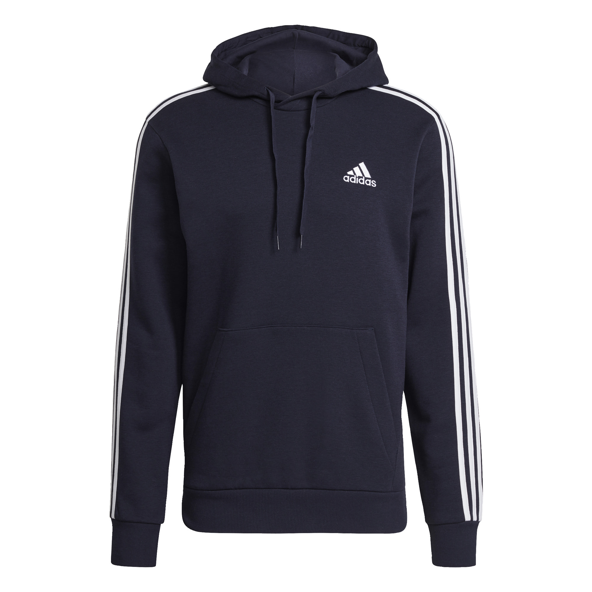 Adidas Sportswear Mens Essentials Fleece 3-Stripes Hoodie - Blue Cotton - Size Small