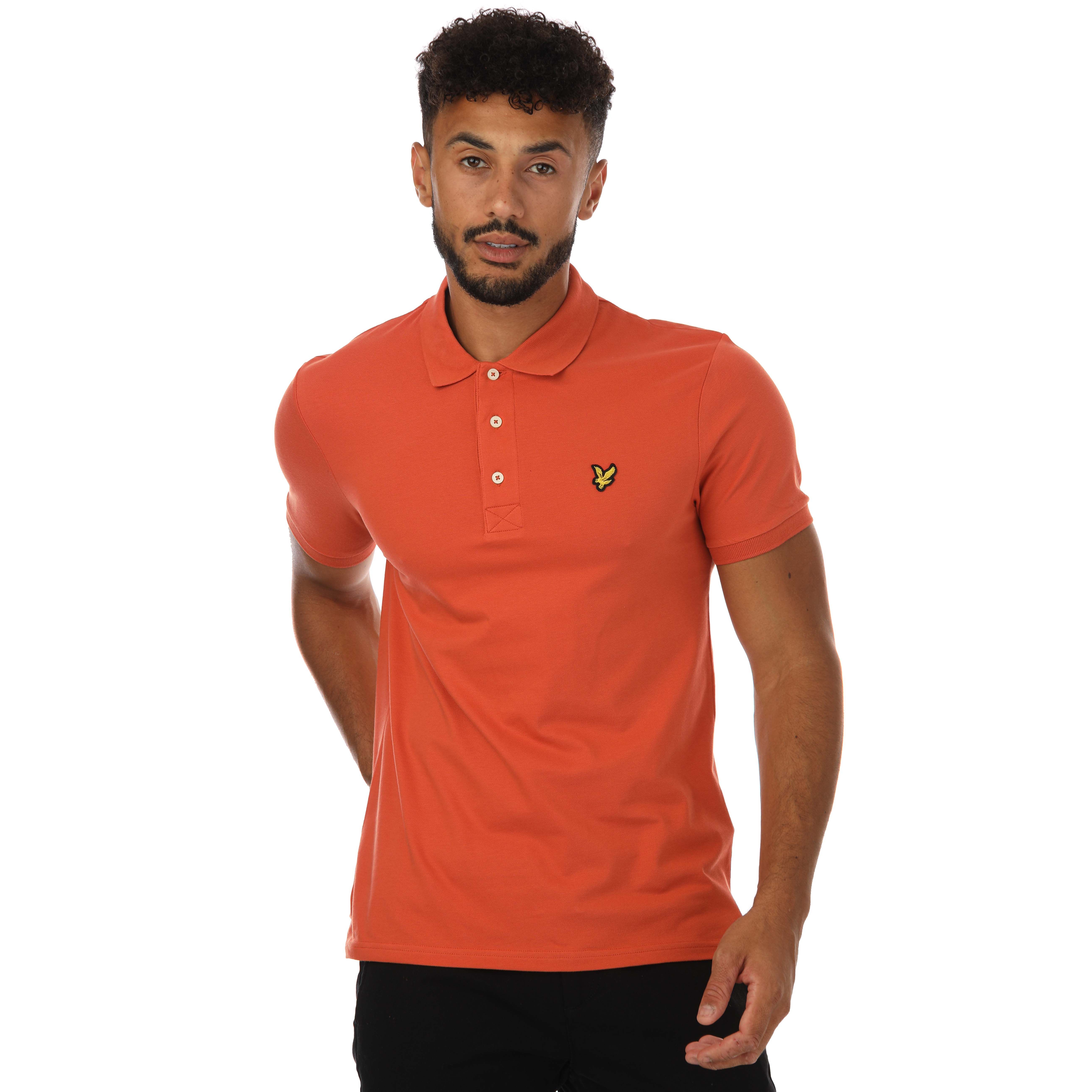 Thumbnail - Polo uni Lyle And Scott Pour Homme en Orange