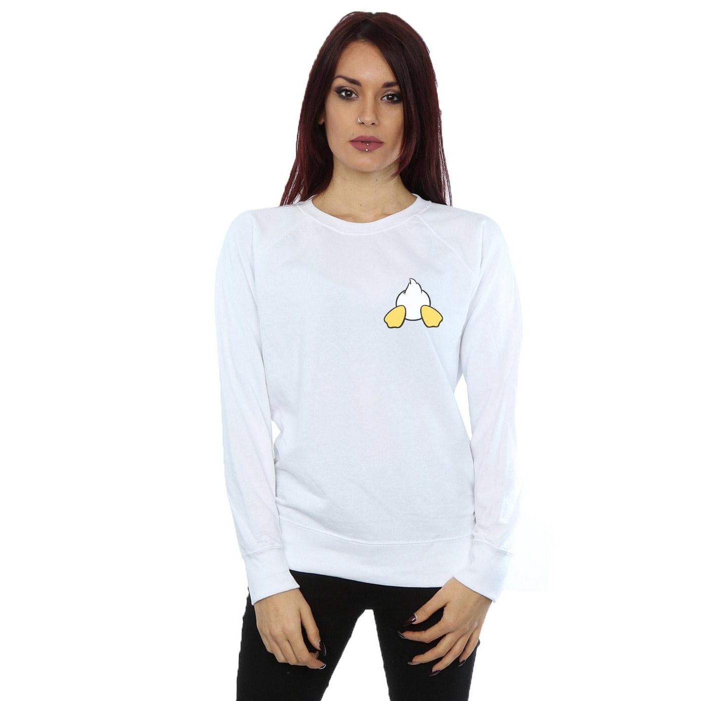 Disney Womens/Ladies Donald Duck Backside Breast Print Sweatshirt (White) dam – bild 2