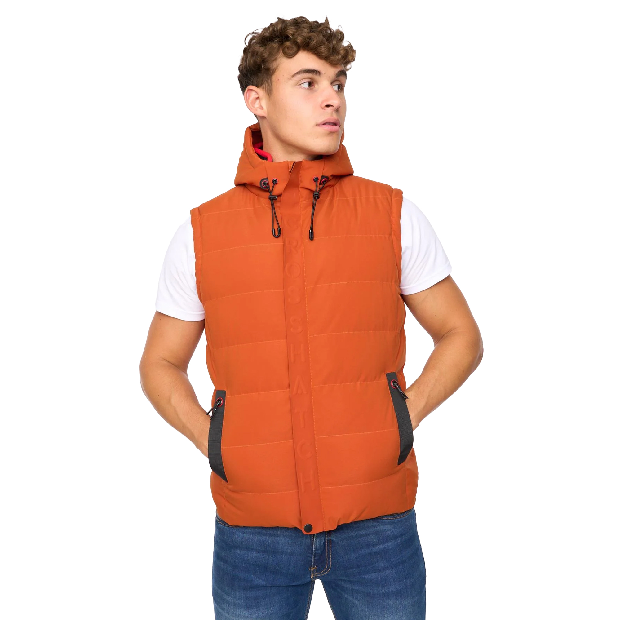 Thumbnail - Crosshatch - "Kampleys" Weste für Herren (Dunkel Orange)