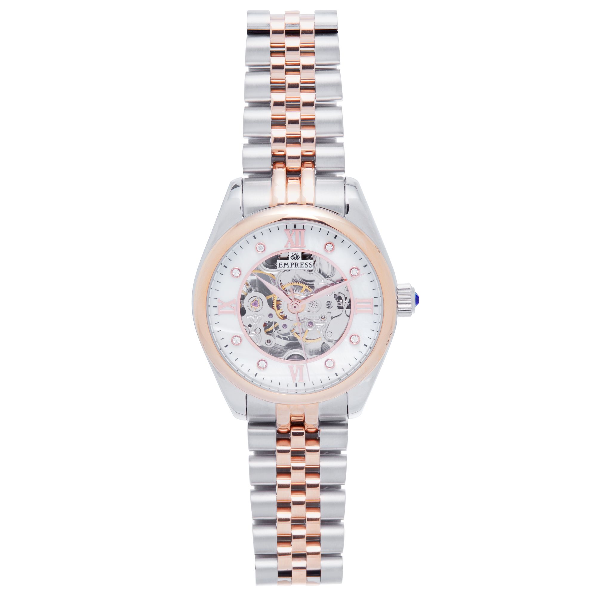 Empress Magnolia Automatic MOP Skeleton Dial Bracelet Watch