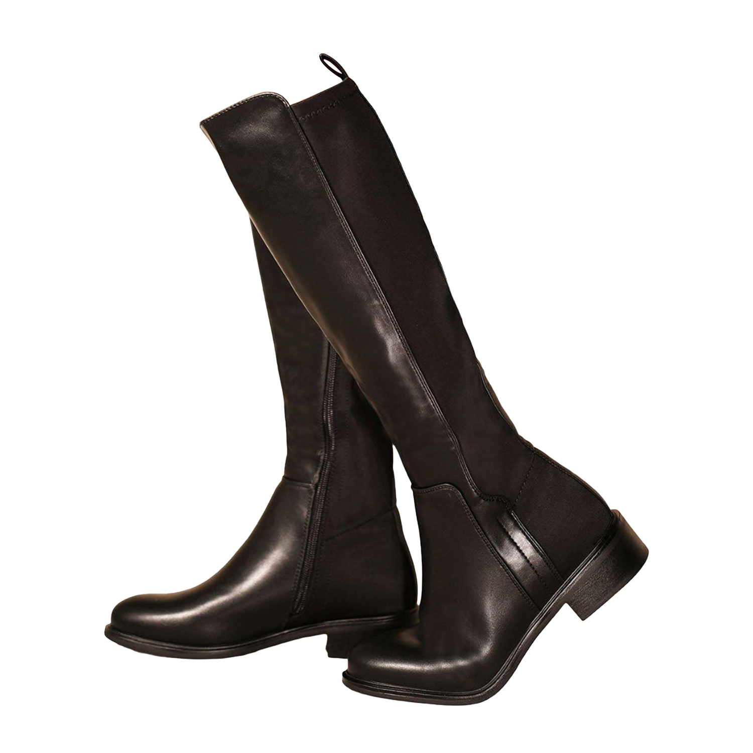 Thumbnail - Where's That From - Damen Kniehohe Stiefel "Parker", PU (Schwarz)