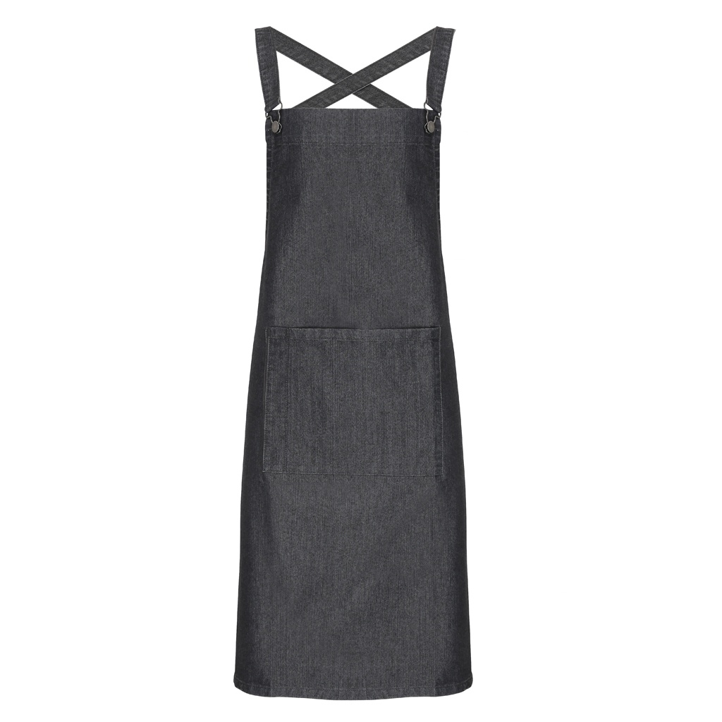 Thumbnail - Premier Cross Back Barista Bib Apron (Black Denim)