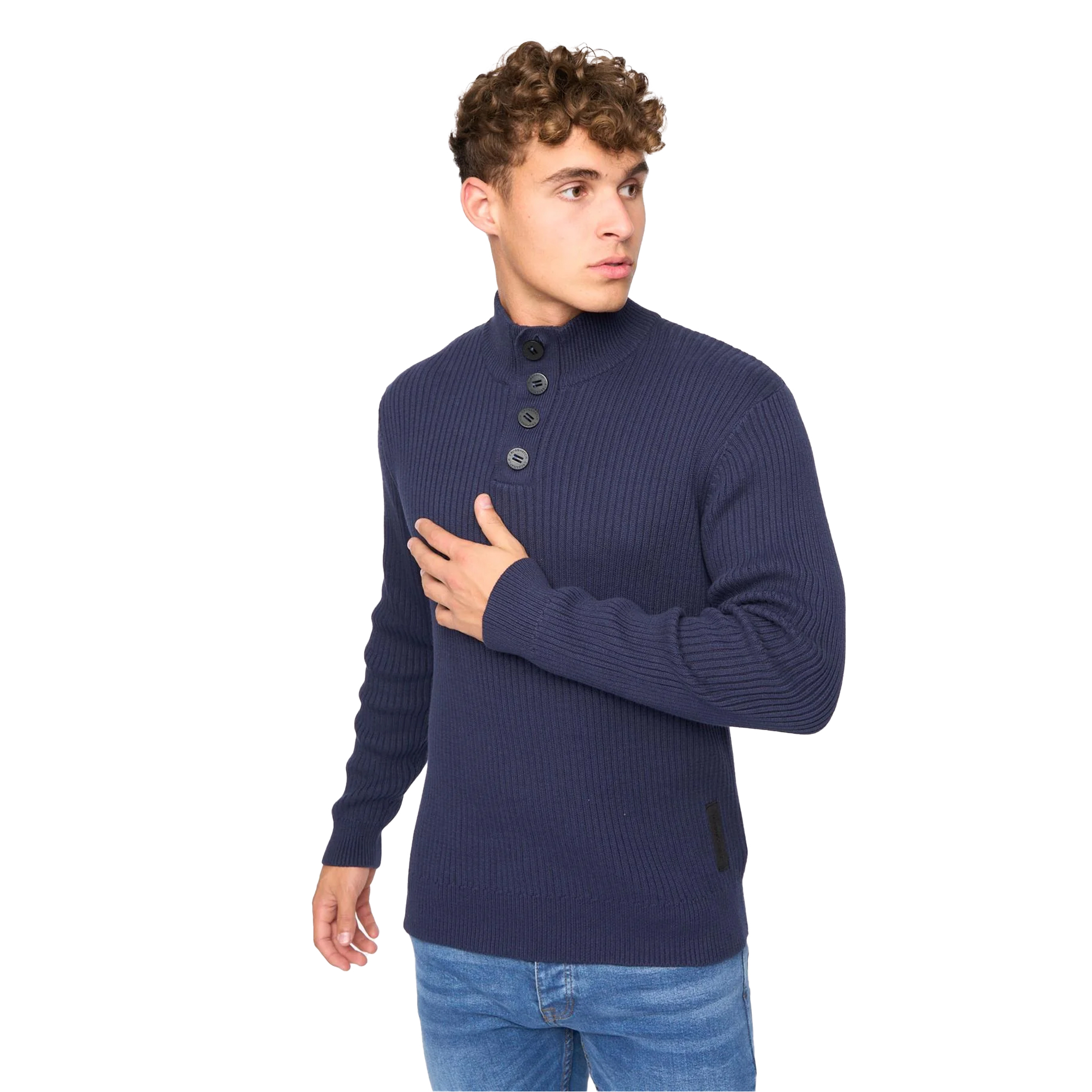 Thumbnail - Crosshatch - "Wellburys" Pullover für Herren (Marineblau)