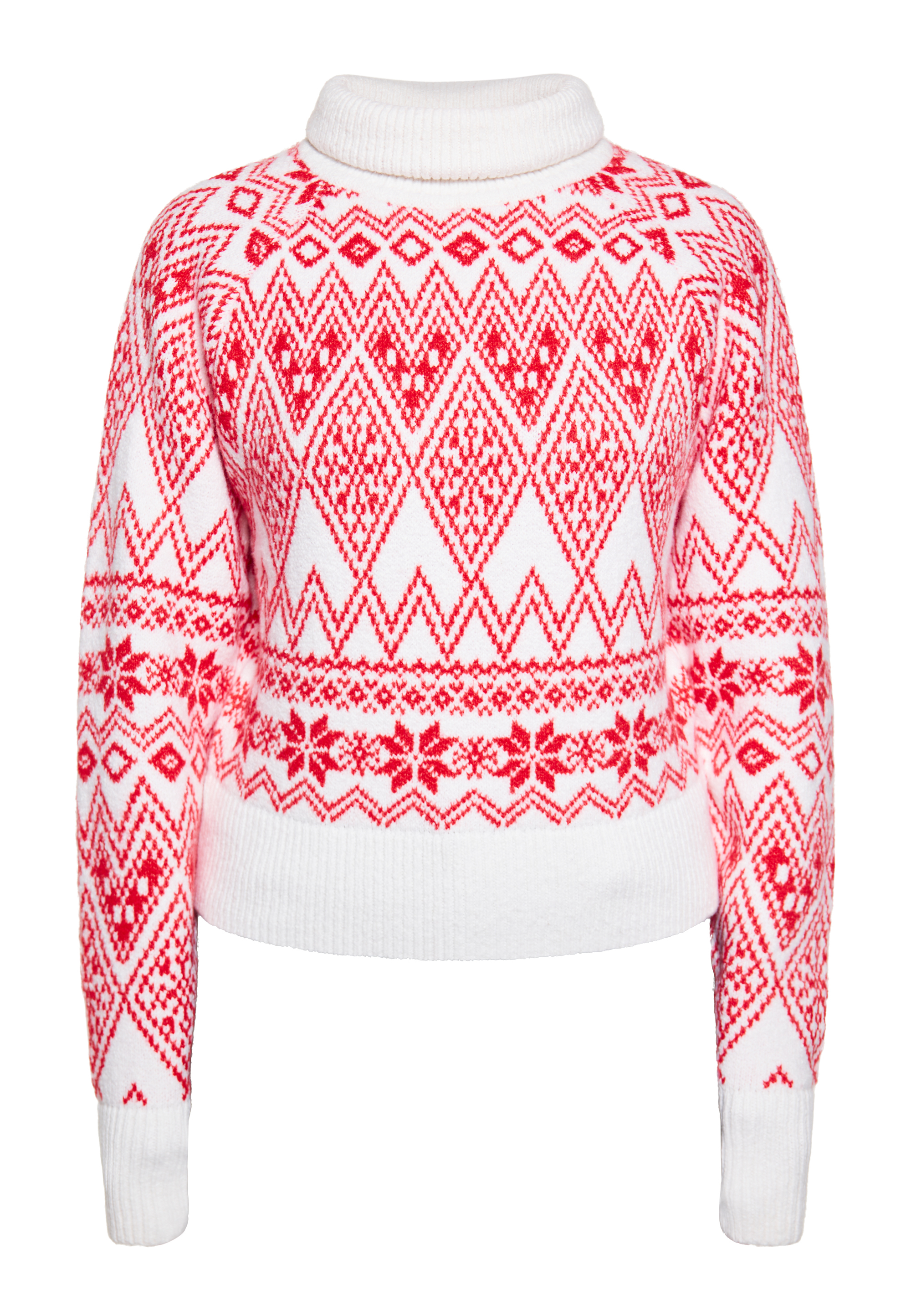 Thumbnail - Mymo Strickpullover Damen rot weiss