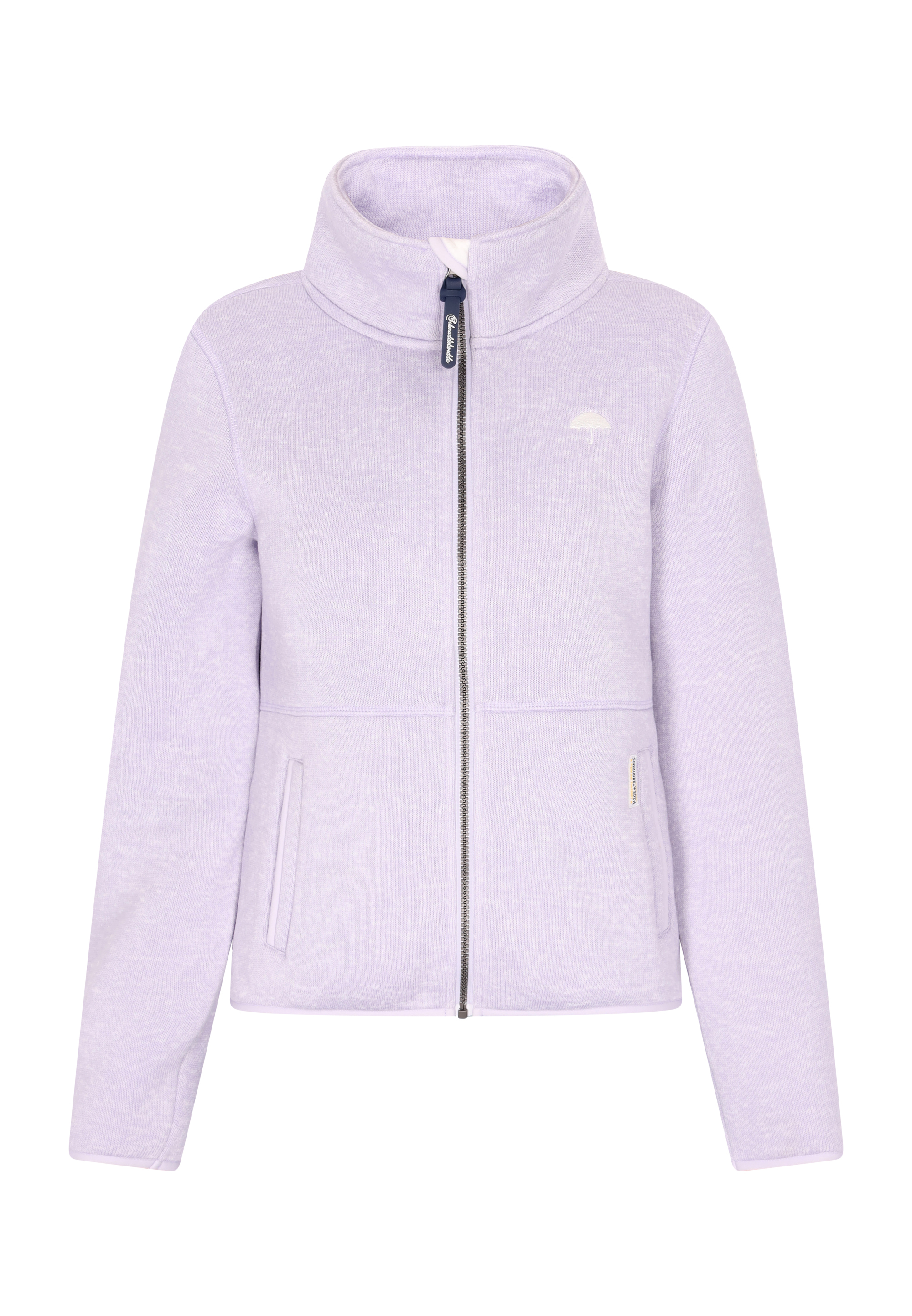 Thumbnail - Schmuddelwedda Strickfleecejacke Damen Grauviolett Melange