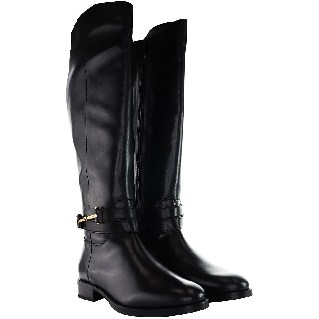 Ted Baker Rydier T-Hinge Womens Black Knee High Boots Leather – Size UK 3