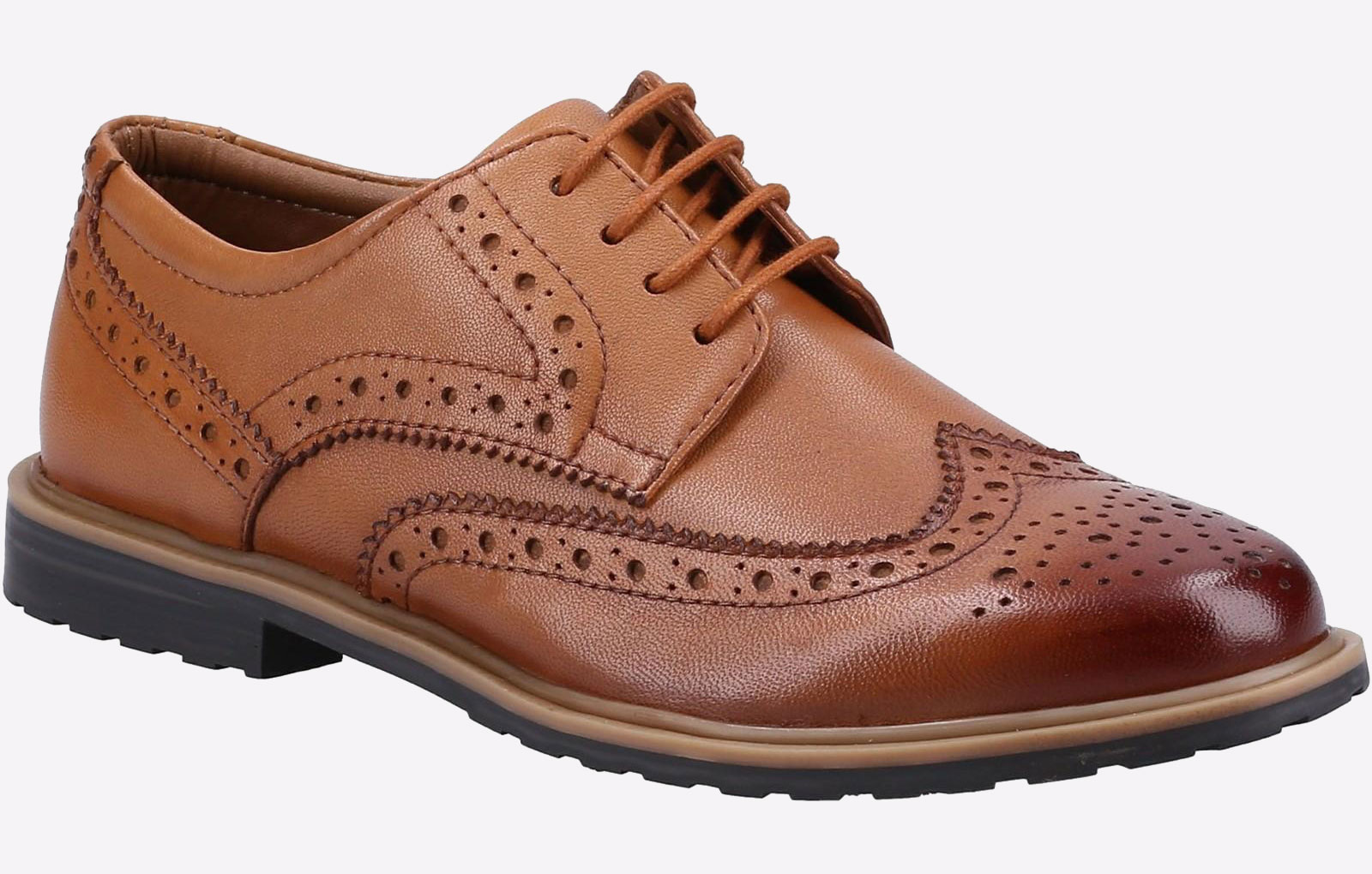 Hush Puppies Verity Läder Damers Bruna Brogues Skor – bild 2