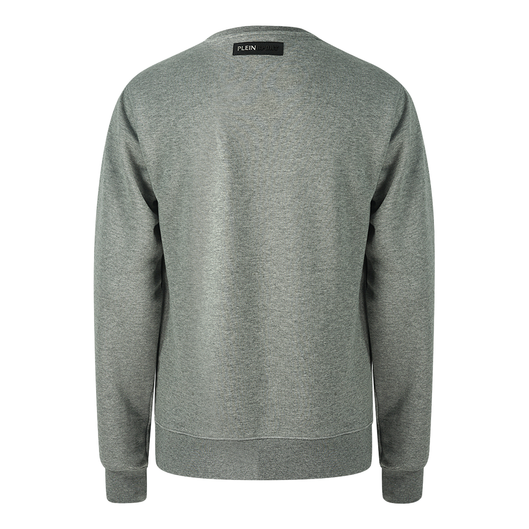 Plein Sport Philipp Svart Logotyp Grå Jumper sweatshirts herr – bild 2