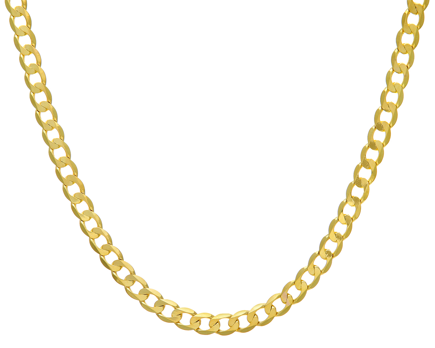 Diamant L’Eternel Unisex 9ct Yellow Gold 38.4g Curb Necklace, 66cm/26″ Length, 7.3mm Width – One Size
