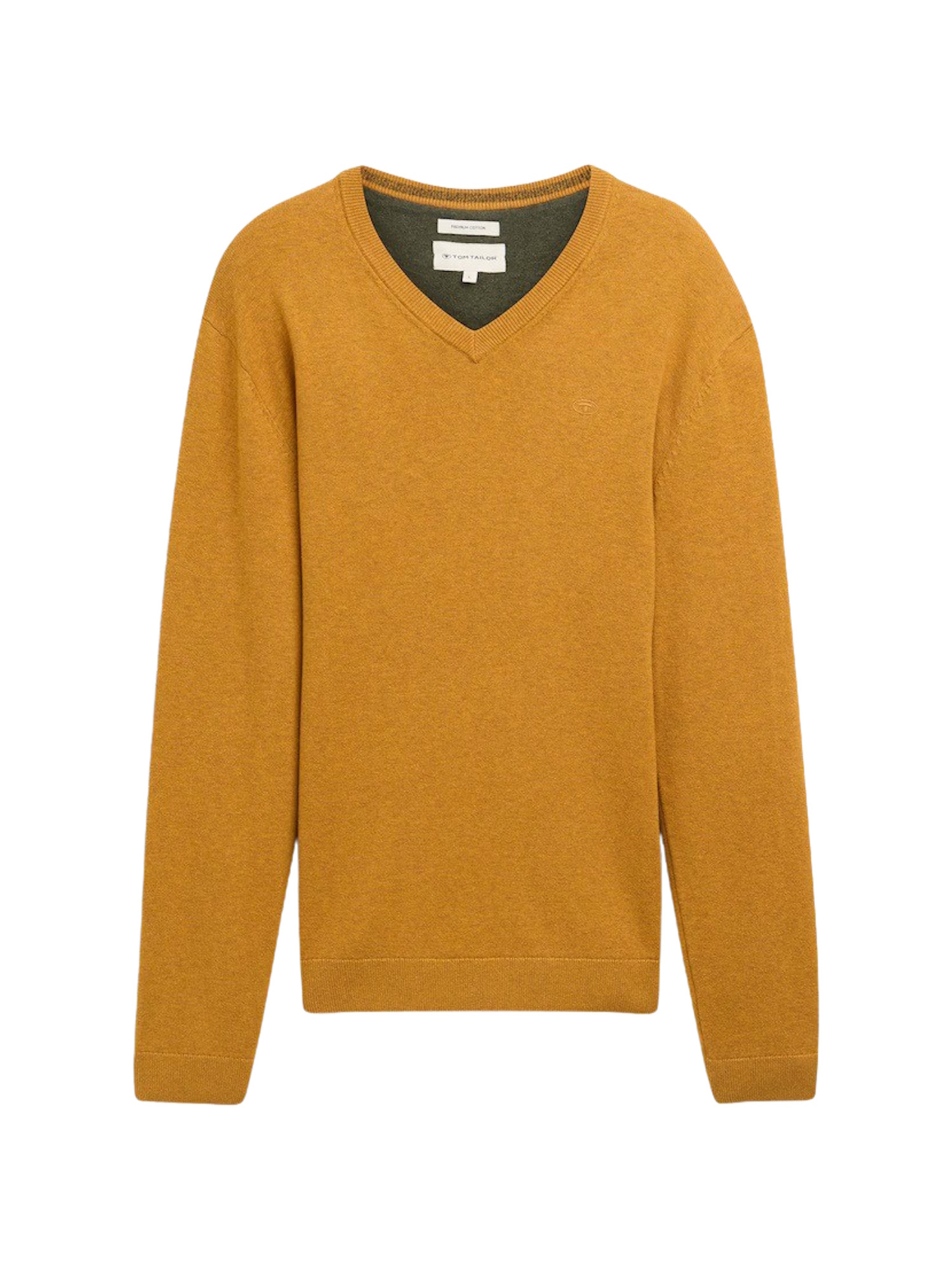 Tom Tailor Trui met V-hals met klein logoborduursel