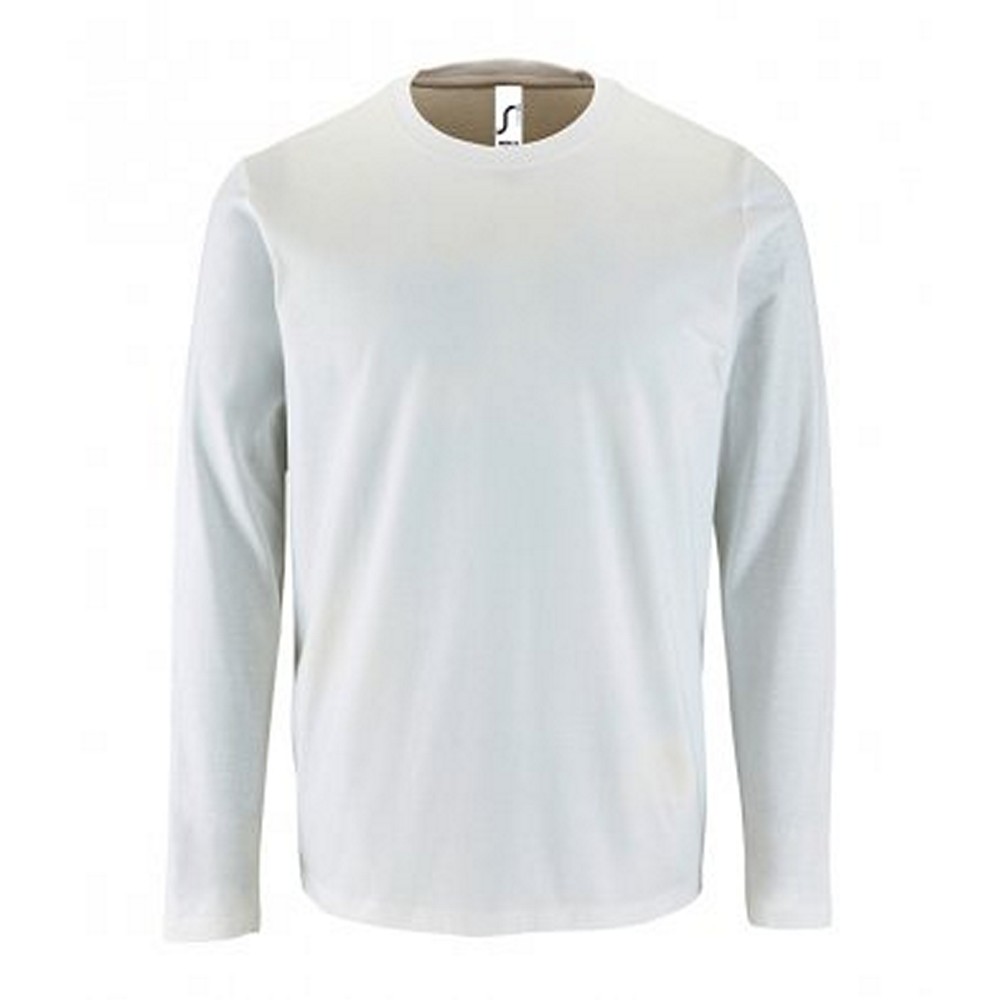 Thumbnail - SOLS Herren Imperial Langarm T-Shirt (Weiß)