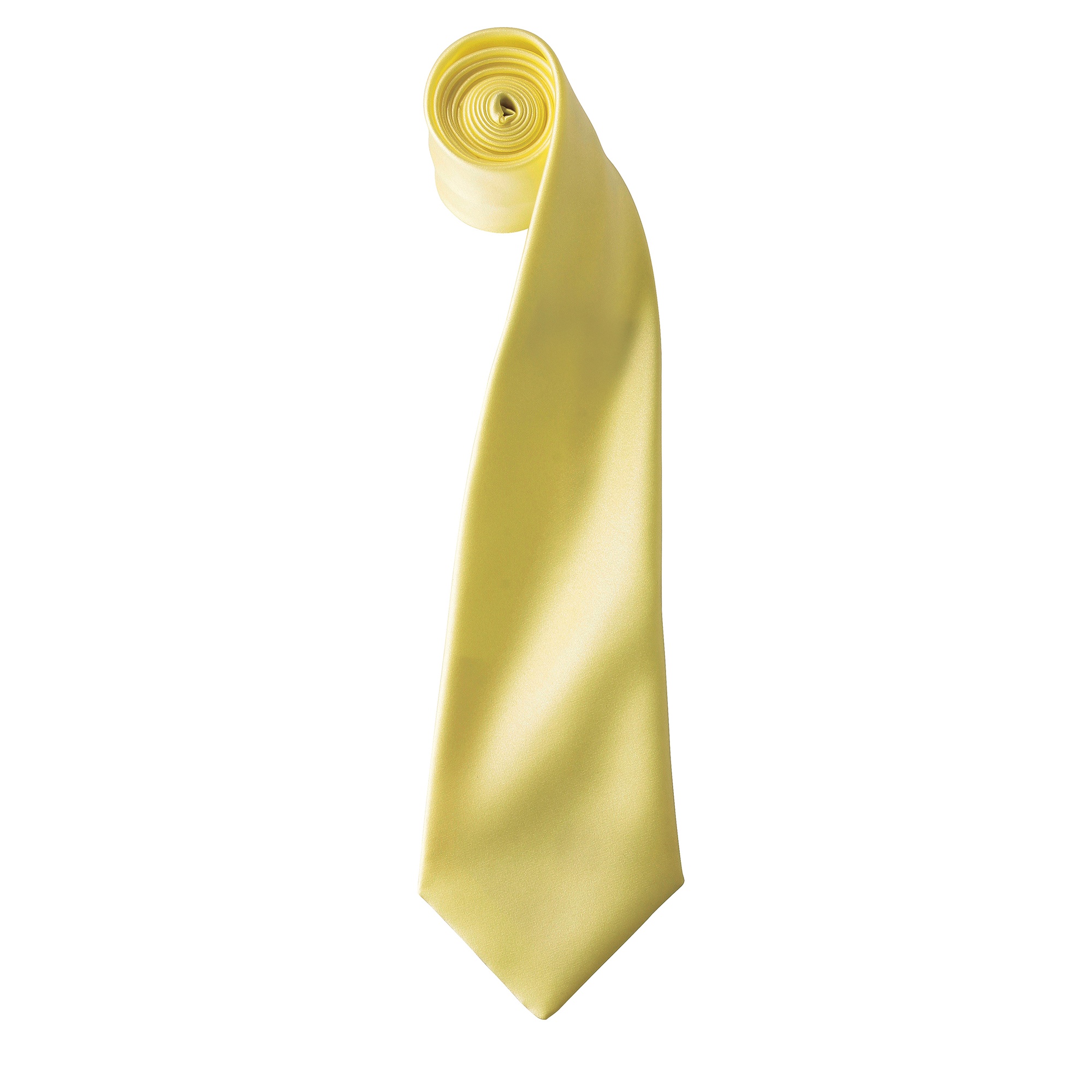 Thumbnail - Premier Herren-Krawatte aus Satin (schmale Klinge) (Zitrone)