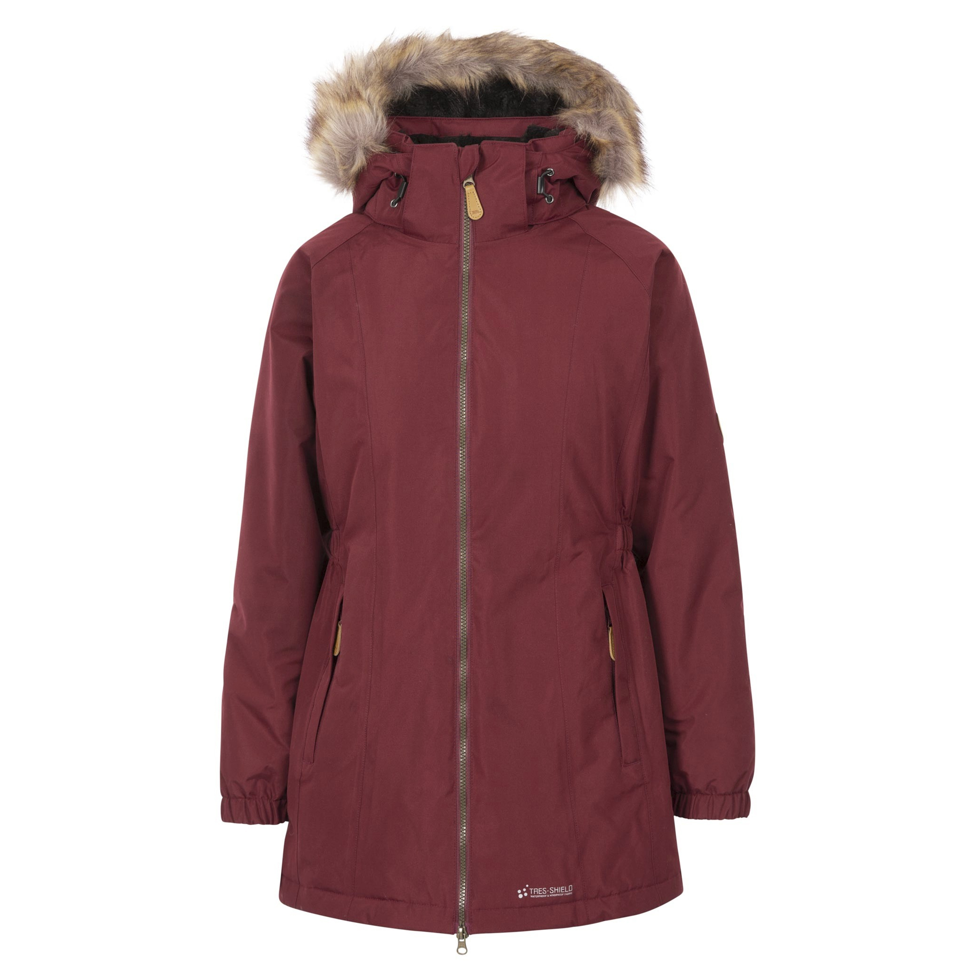 Thumbnail - Trespass Damen Parka Celebrity, isoliert, längere Länge (dunkele Kirsche)