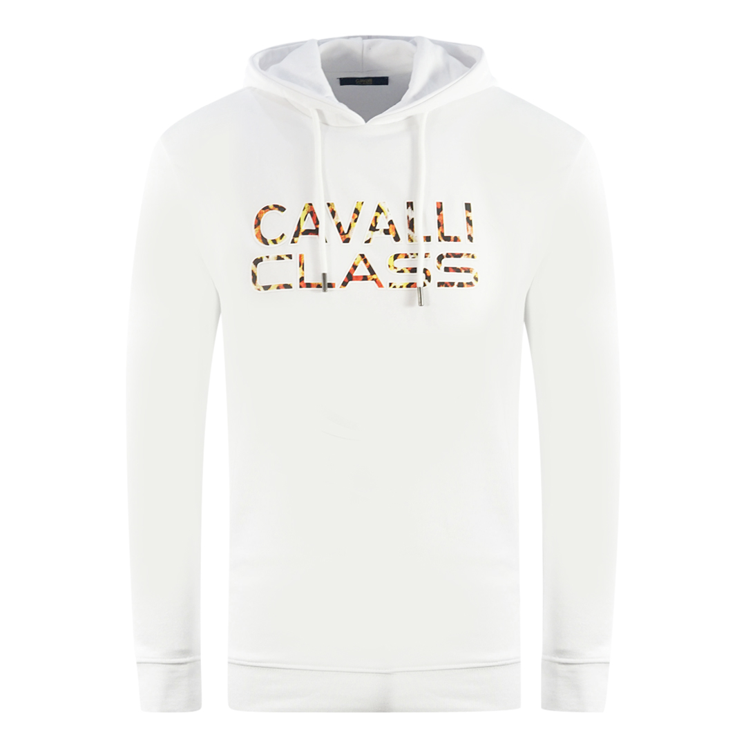 Thumbnail - Cavalli Class Markenlogo Weißer Hoodie