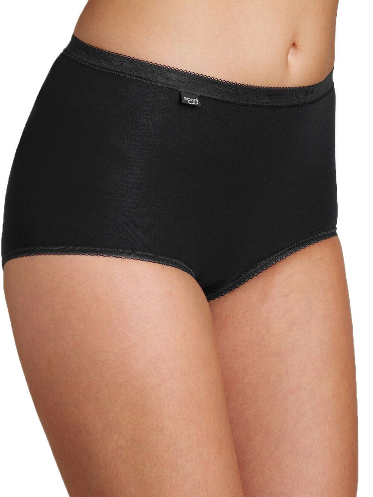 Sloggi Womens Basic+ Maxi Briefs 4 Pack - Black Cotton - Size 5XL