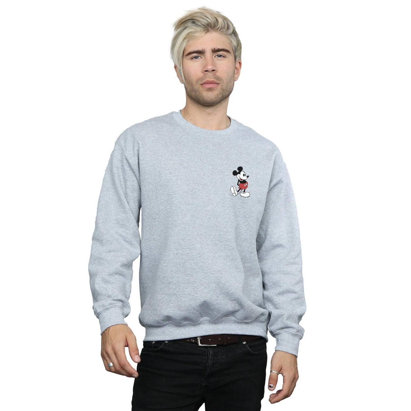 Disney Mens Mickey Mouse Kickin Retro Chest Sweatshirt (Sports Grey) herr – bild 2