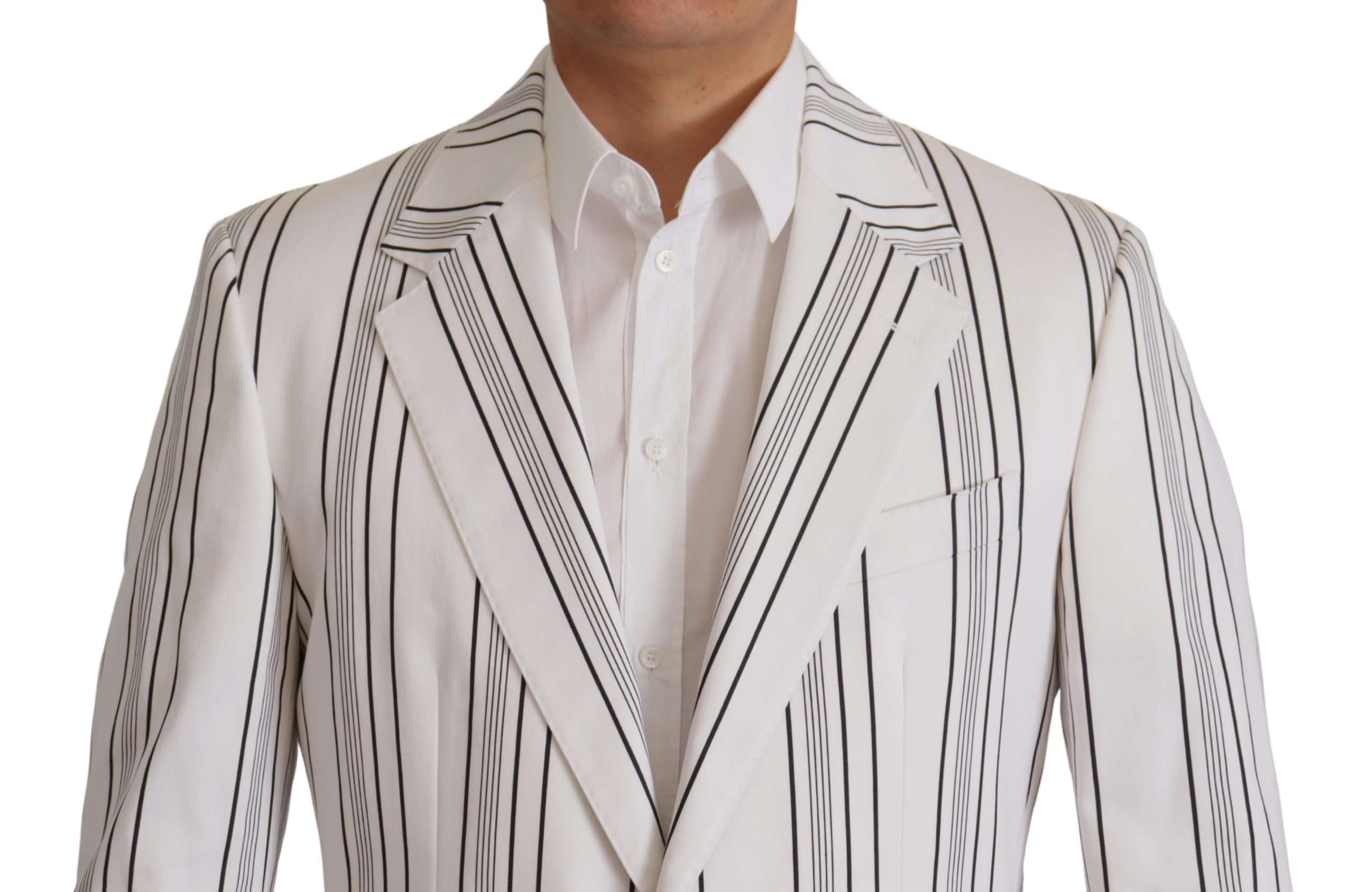 Dolce&Gabbana Stripes Bomull Enknäppt Herrblazer – bild 2