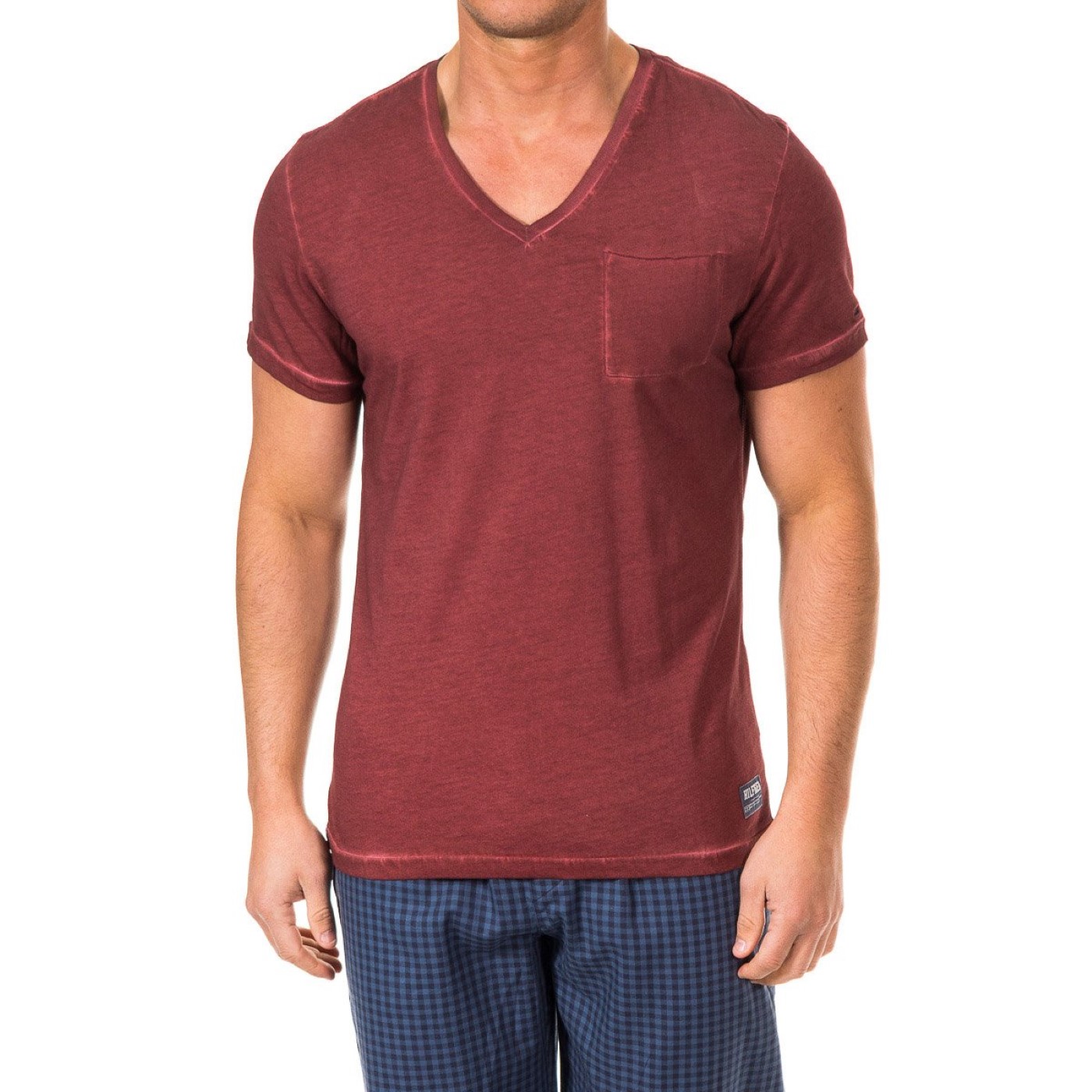 Thumbnail - Kurzarm-T-Shirt mit V-Ausschnitt 2S87904584 Mann