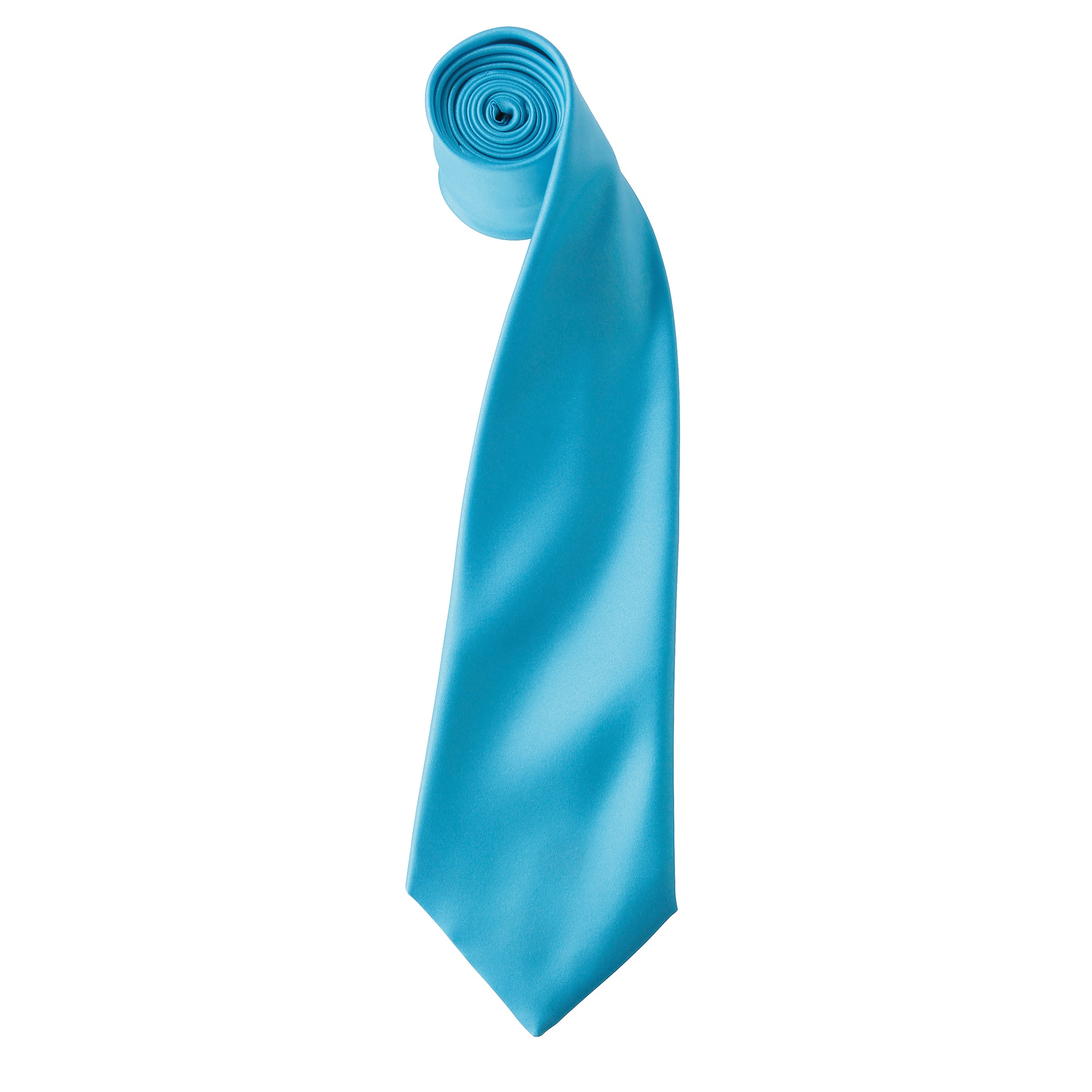 Thumbnail - Premier Mens Plain Satin Krawatte (Schmales Blatt) (Türkis)