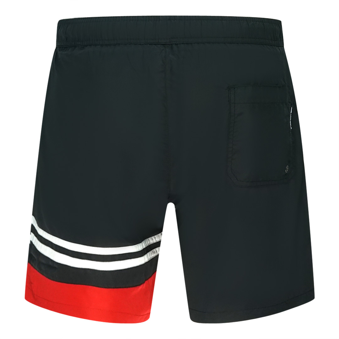 Karl Lagerfeld Badkläder Rue Street Färgglad Logotyp Svarta Badshorts herr – bild 2