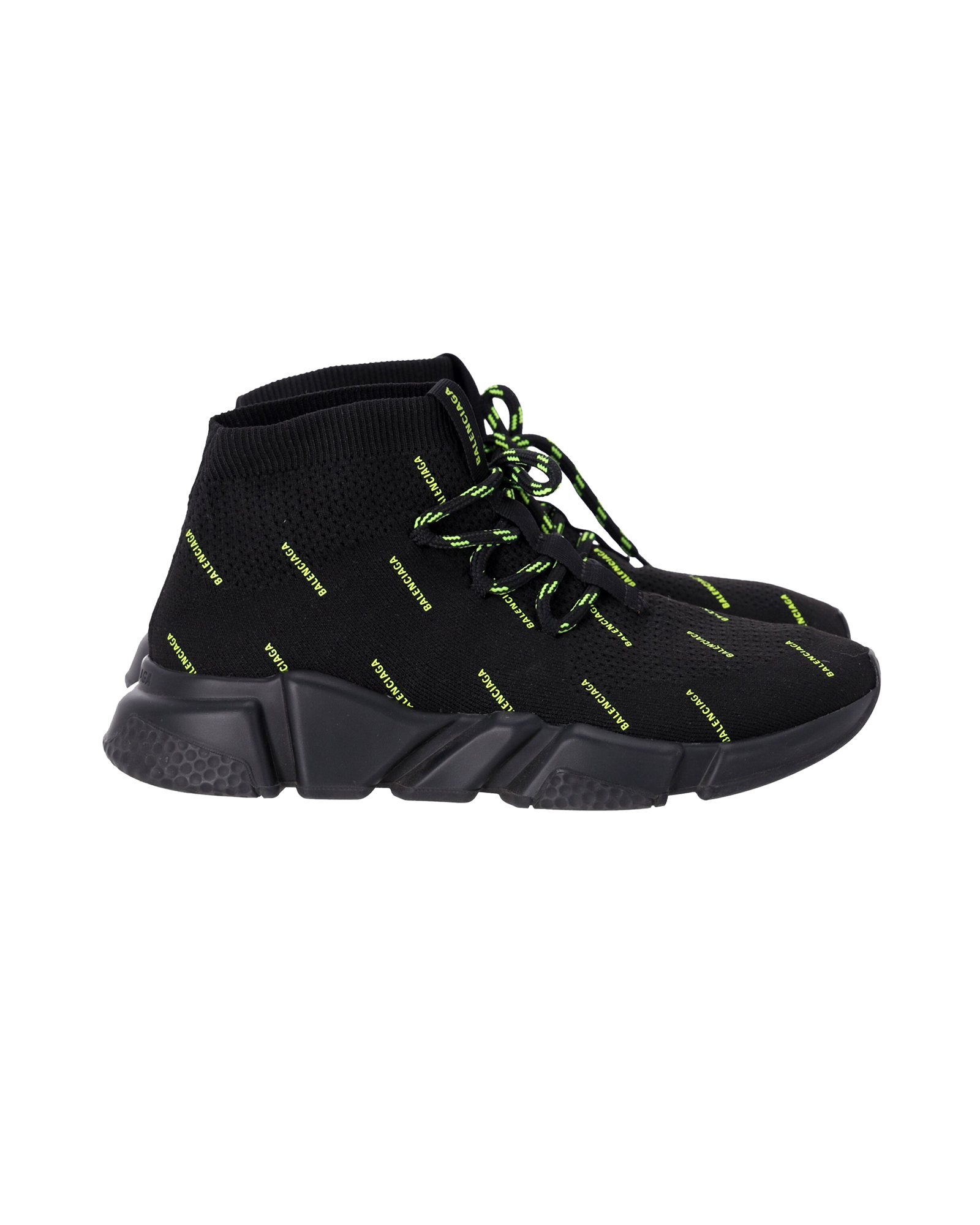 Balenciaga Speed Lace-Up Sneakers med All Over Print i Svart Polyester