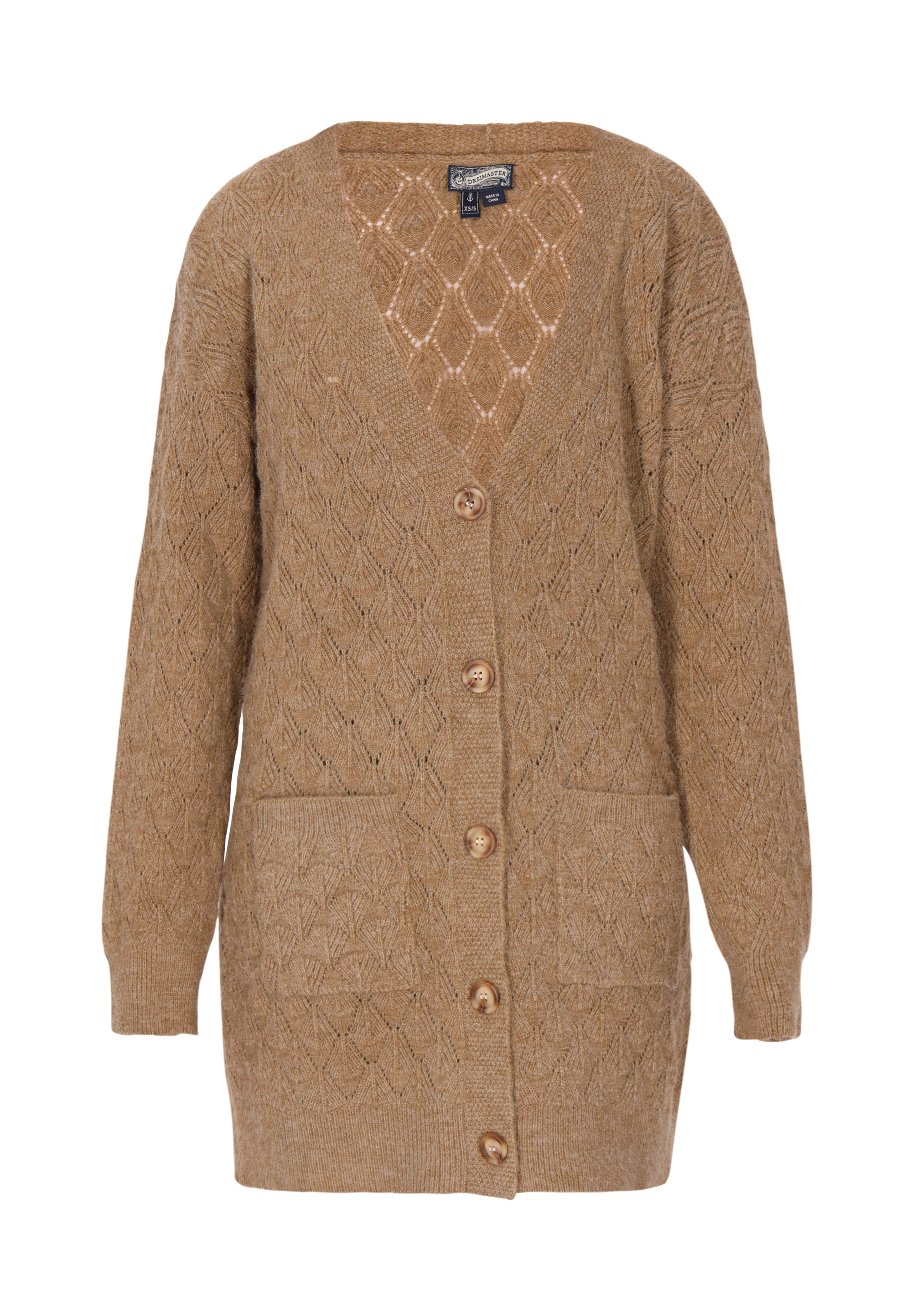 Dreimaster Cardigan Damen Braun Beige