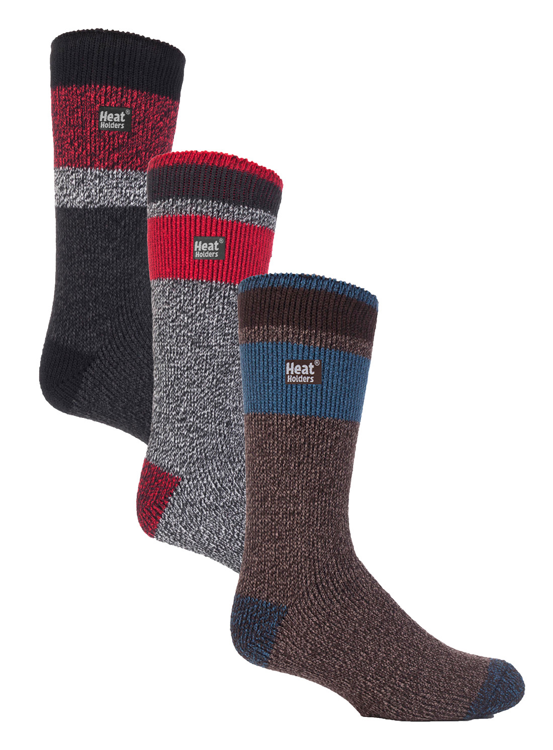 Thumbnail - HEAT HOLDERS - 3er Pack Multipack Herren Thermosocken für den Winter - Schwarz / Grau
