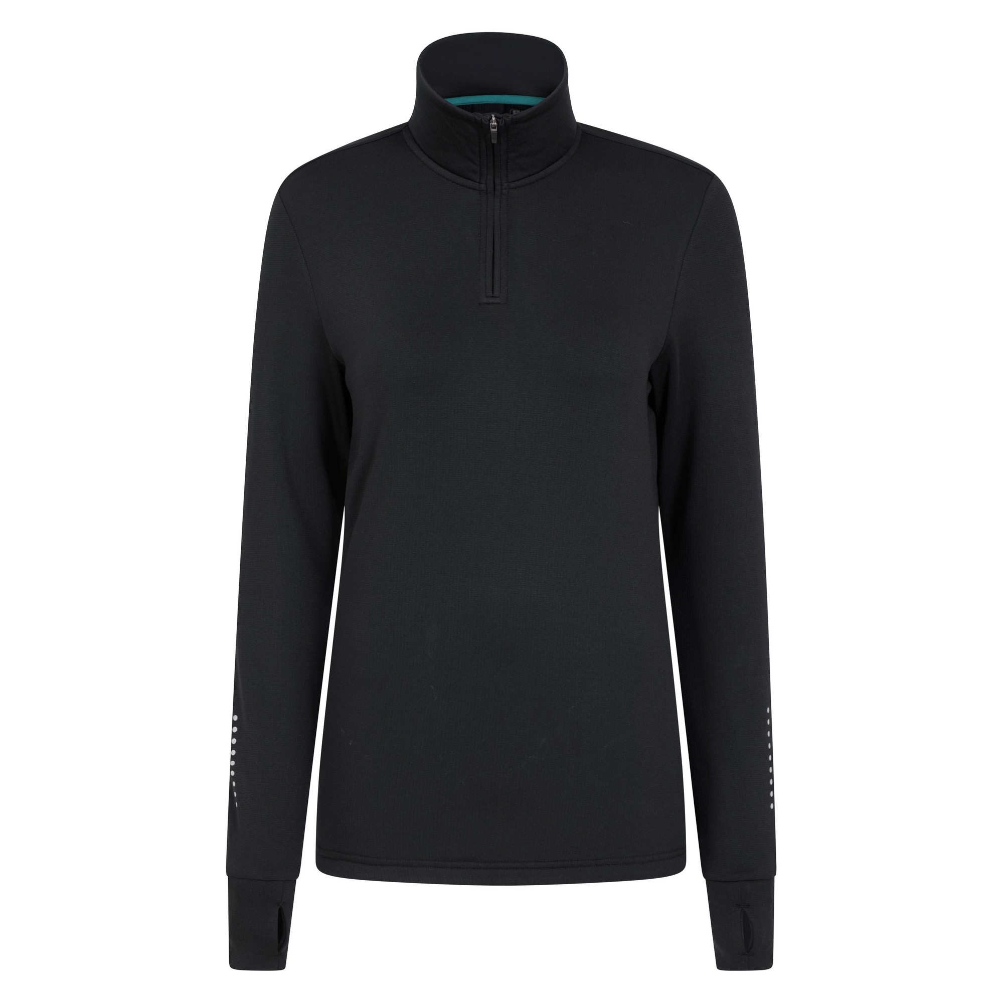 Thumbnail - Mountain Warehouse Womens/Ladies Half Zip Long-Sleeved Running Midlayer (Schwarz)