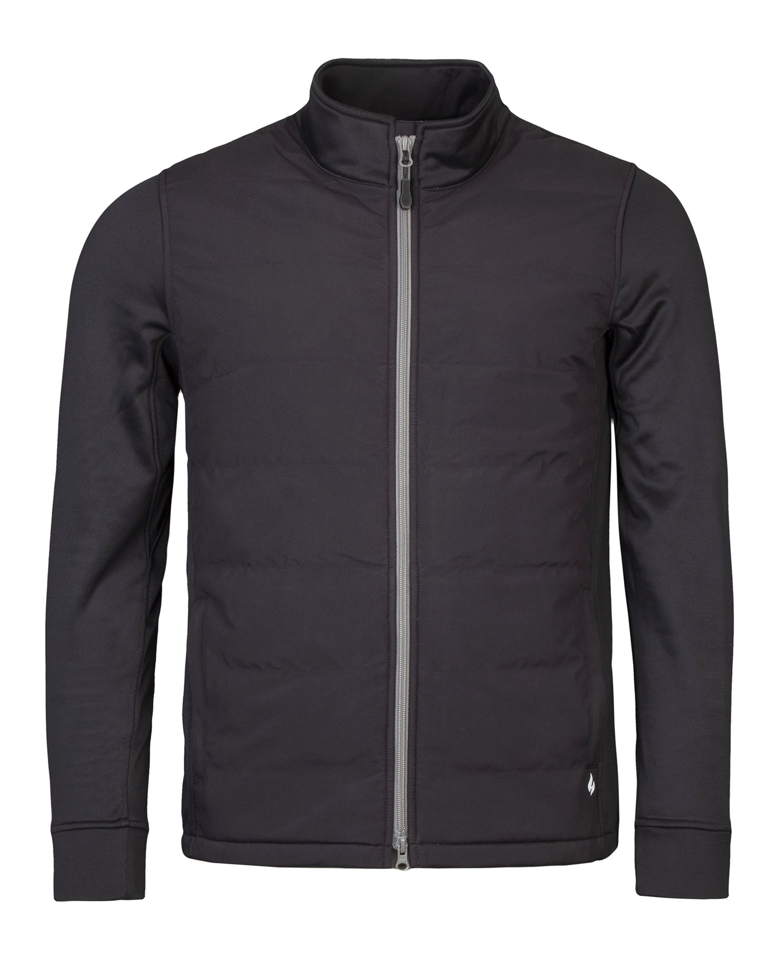 Thumbnail - Schwarze Fleece gefütterte Herrenjacke mit durchgehendem Reißverschluss | Wärmehalter | isolierter wasserdichter Mantel ...