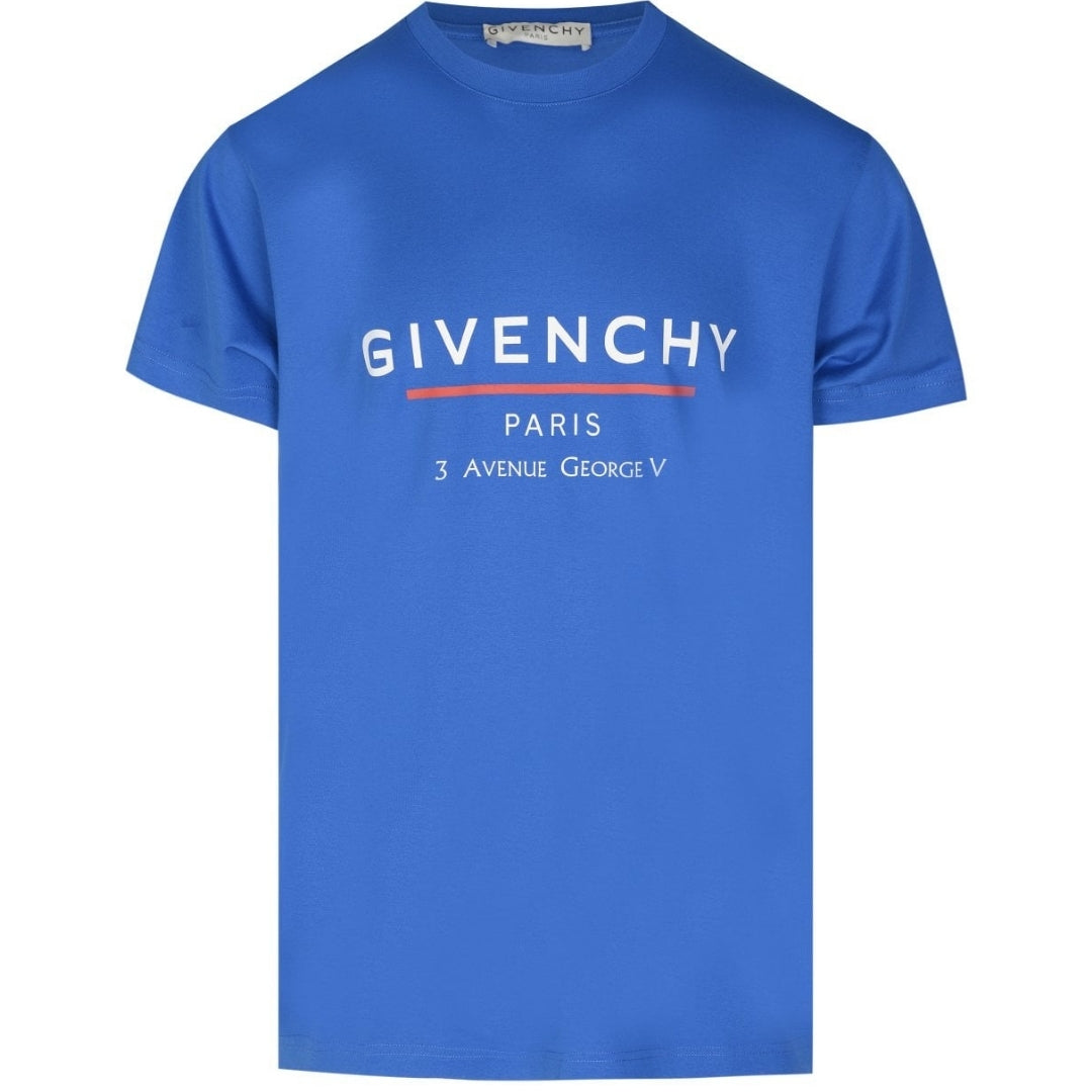 Thumbnail - ubergroses ozeanblaues T-Shirt mit Adresslogo von Givenchy