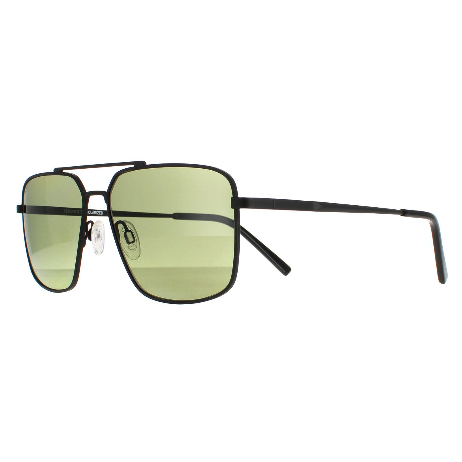 Serengeti Aviator Herr Matt Svart Saturnus Polariserad 555nm Aitkin flugor – bild 6